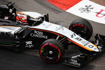 MONTE-CARLO, MONACO - MAY 23:  Nico Hulkenberg of Germany and Force India drives during final practice for the Monaco Formula One Grand Prix at Circuit de Monaco on May 23, 2015 in Monte-Carlo, Monaco.  (Photo by Mark Thompson/Getty Images)