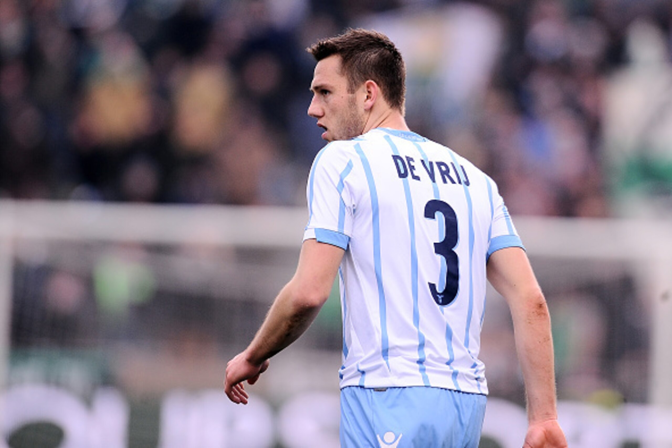 REGGIO NELL'EMILIA, ITALY - MARCH 01:  Stefan De Vrij # 3 of SS Lazio looks on during the Serie A match between US Sassuolo Calcio and SS Lazio on March 1, 2015 in Reggio nell'Emilia, Italy.  (Photo by Mario Carlini / Iguana Press/Getty Images)