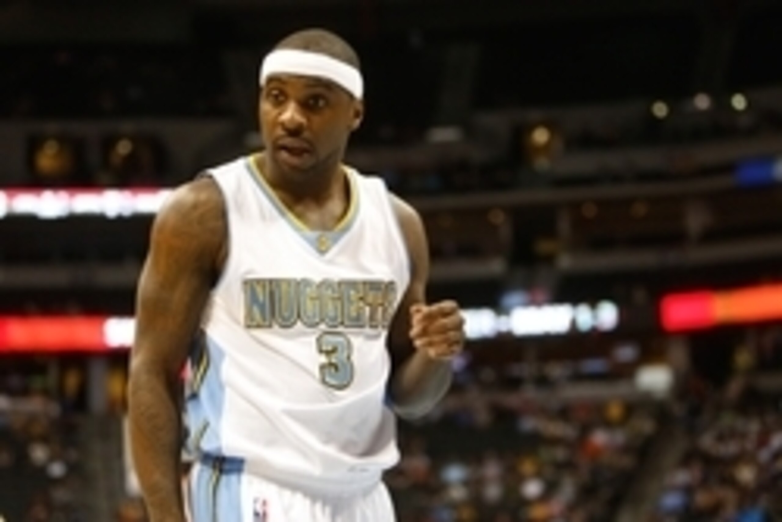 Mar 11, 2015; Denver, CO, USA; Denver Nuggets guard Ty Lawson (3) during the game against the Atlanta Hawks at Pepsi Center.  Mandatory Credit: Chris Humphreys-USA TODAY Sports
