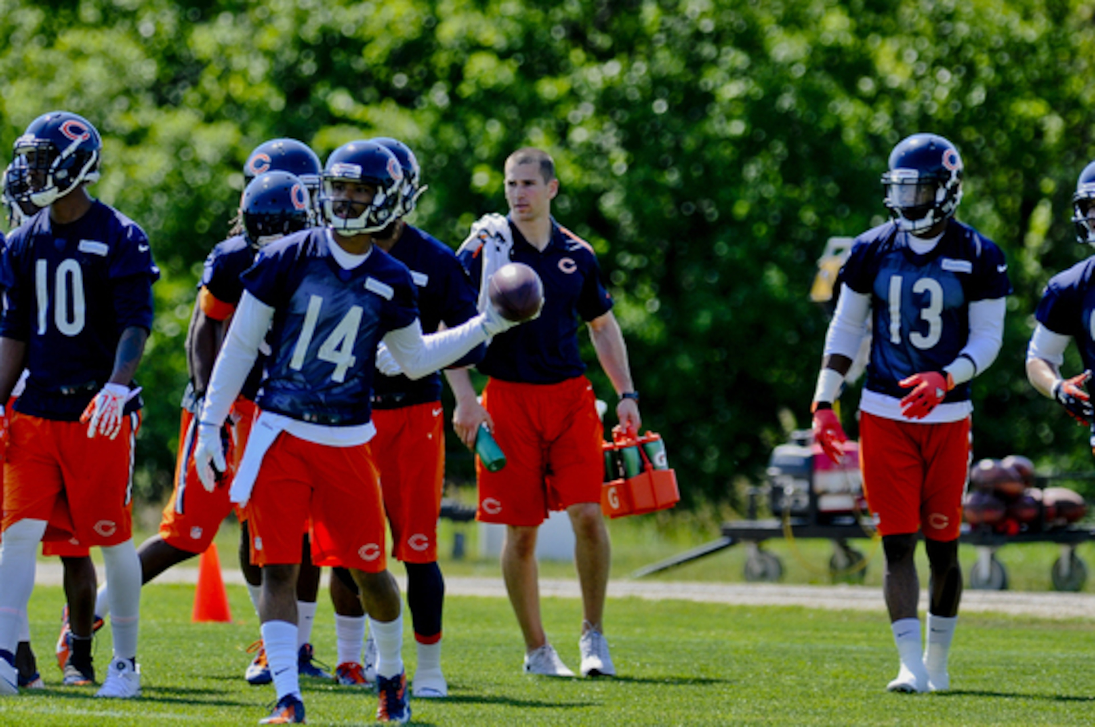 Marquess Wilson (10) and Levi Norwood (14) are two of eight backups who are fighting for roster spot this offseason.