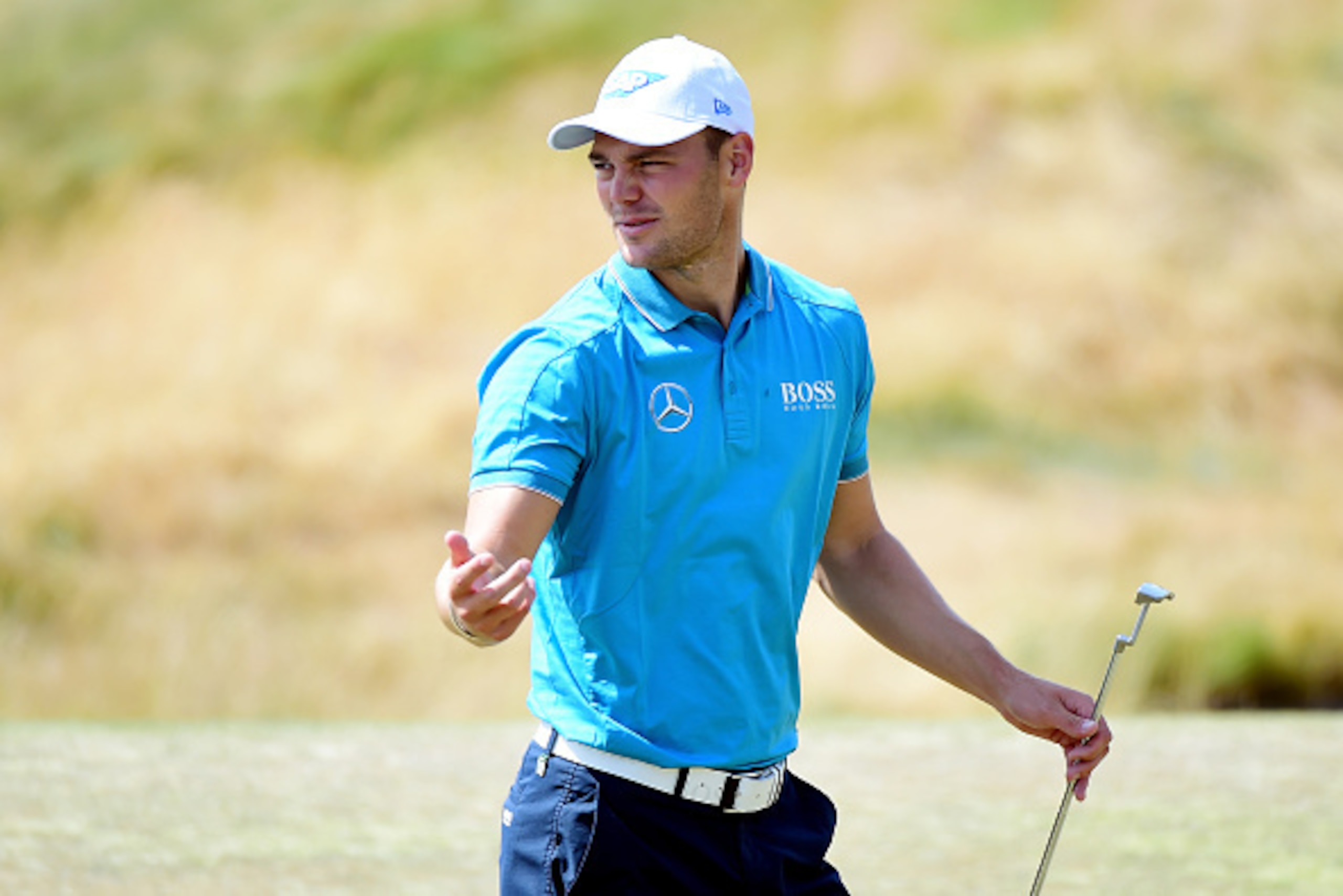 UNIVERSITY PLACE, WA - JUNE 16:  Martin Kaymer of Germany walks across a green during a practice round prior to the start of the 115th U.S. Open Championship at Chambers Bay on June 16, 2015 in University Place, Washington.  (Photo by Harry How/Getty Imag