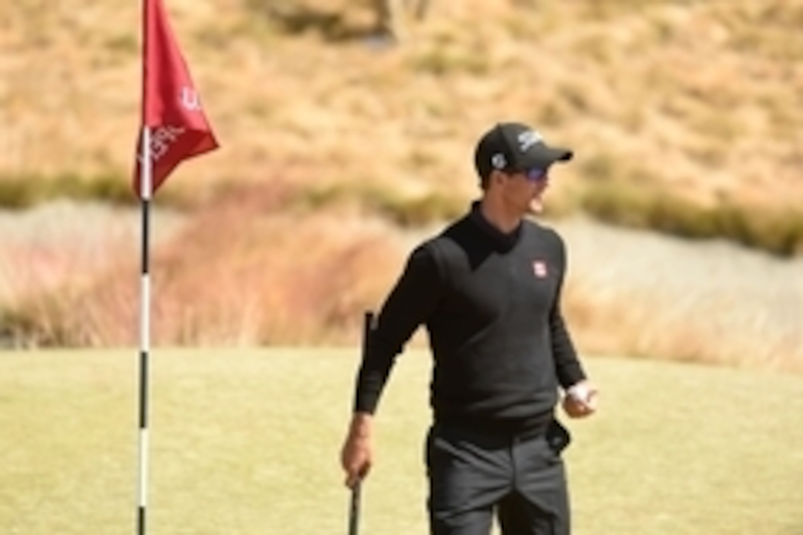 Jun 17, 2015; University Place, WA, USA; Adam Scott stands on the 15th hole during practice rounds on Wednesday at Chambers Bay. Mandatory Credit: John David Mercer-USA TODAY Sports