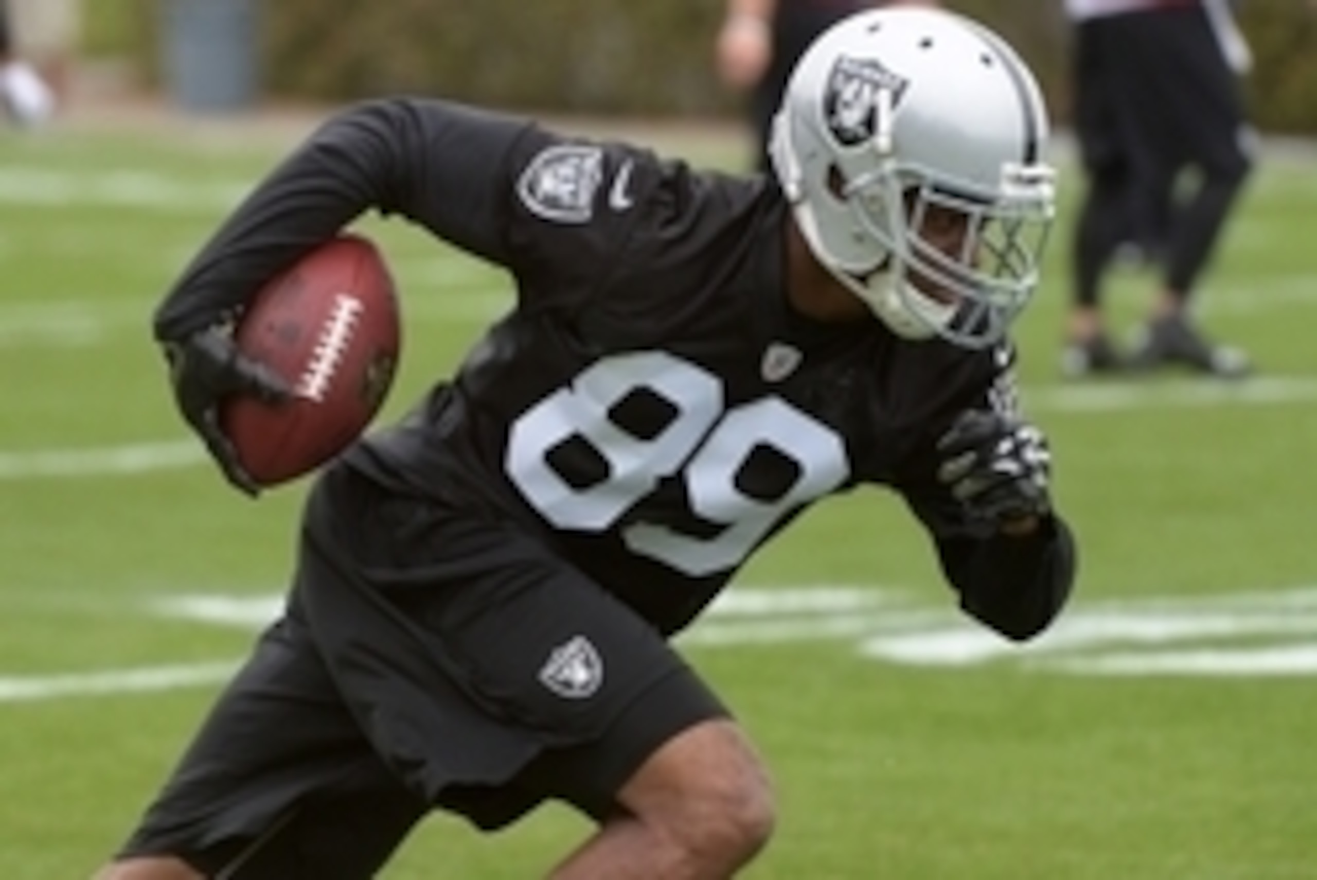 May 26, 2015; Alameda, CA, USA; Oakland Raiders receiver Amari Cooper (89) at organized team activities at the Raiders practice facility. Mandatory Credit: Kirby Lee-USA TODAY Sports