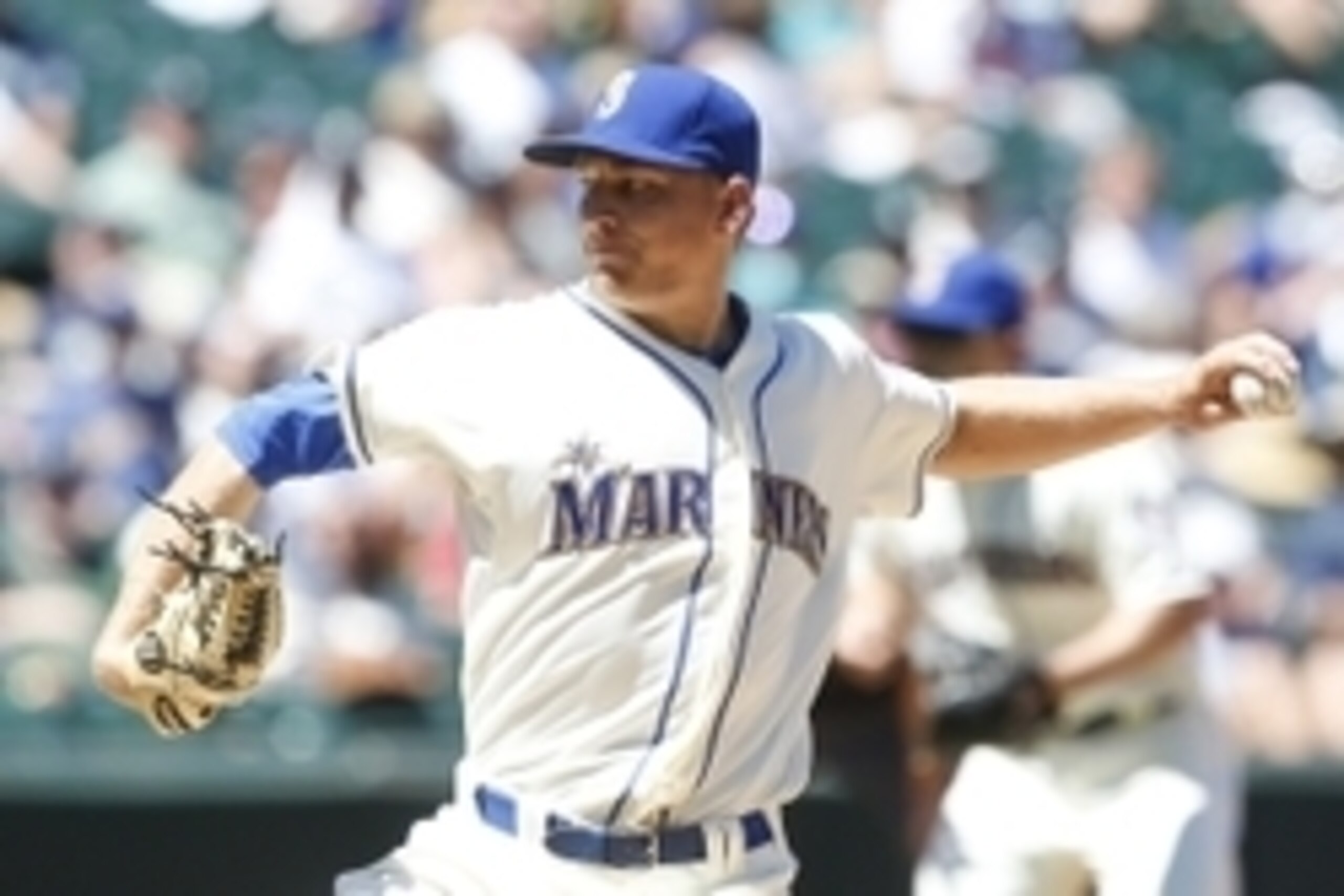 Jun 7, 2015; Seattle, WA, USA; Seattle Mariners pitcher Mike Montgomery (37) throws the ball against the Tampa Bay Rays during the fourth inning at Safeco Field. Mandatory Credit: Joe Nicholson-USA TODAY Sports