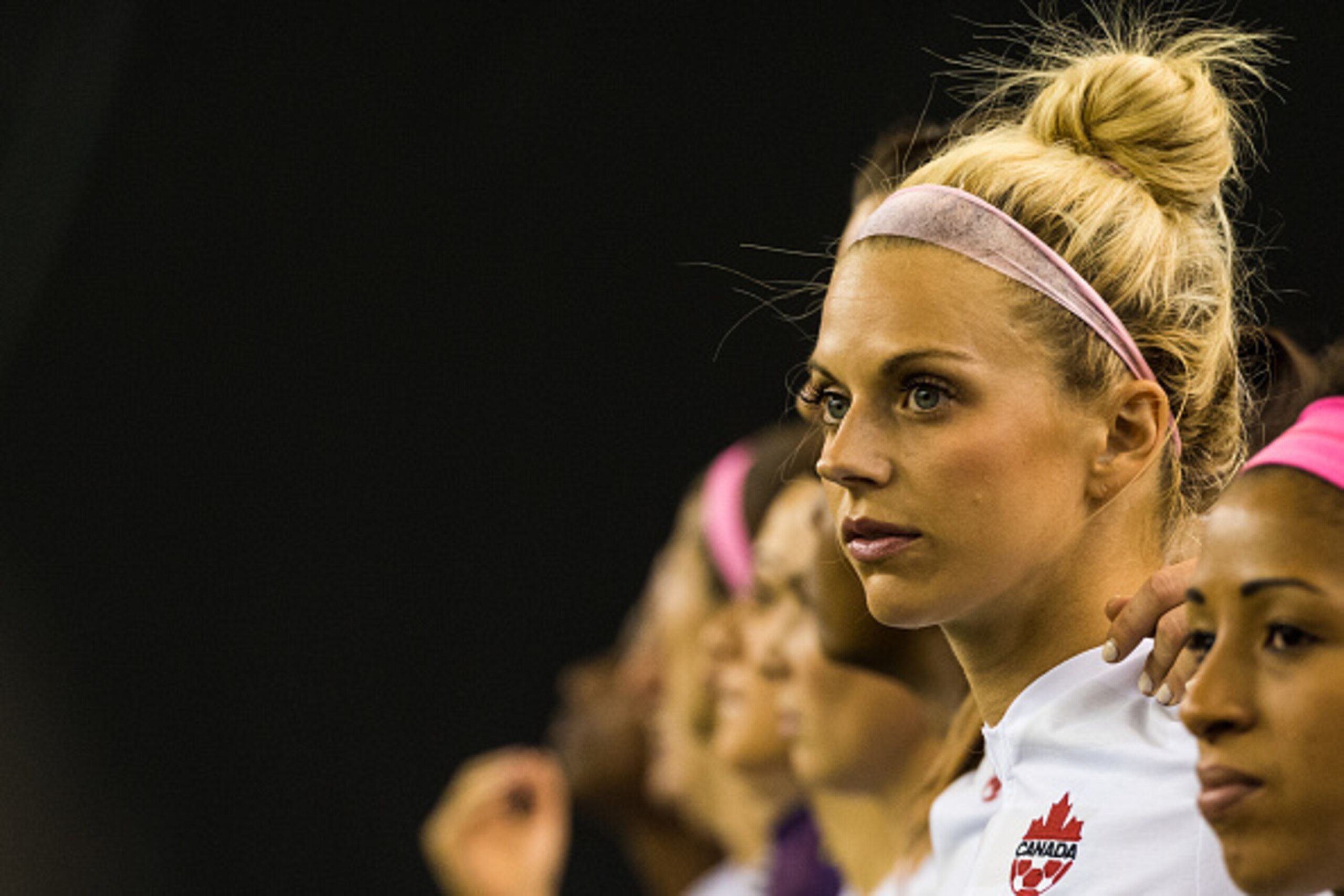 MONTREAL, QC - JUNE 15:  Lauren Sesselmann #10 of Canada looks on during the 2015 FIFA Women's World Cup Group A match against the Netherlands at Olympic Stadium on June 15, 2015 in Montreal, Quebec, Canada.  Final score between Canada and the Netherlands