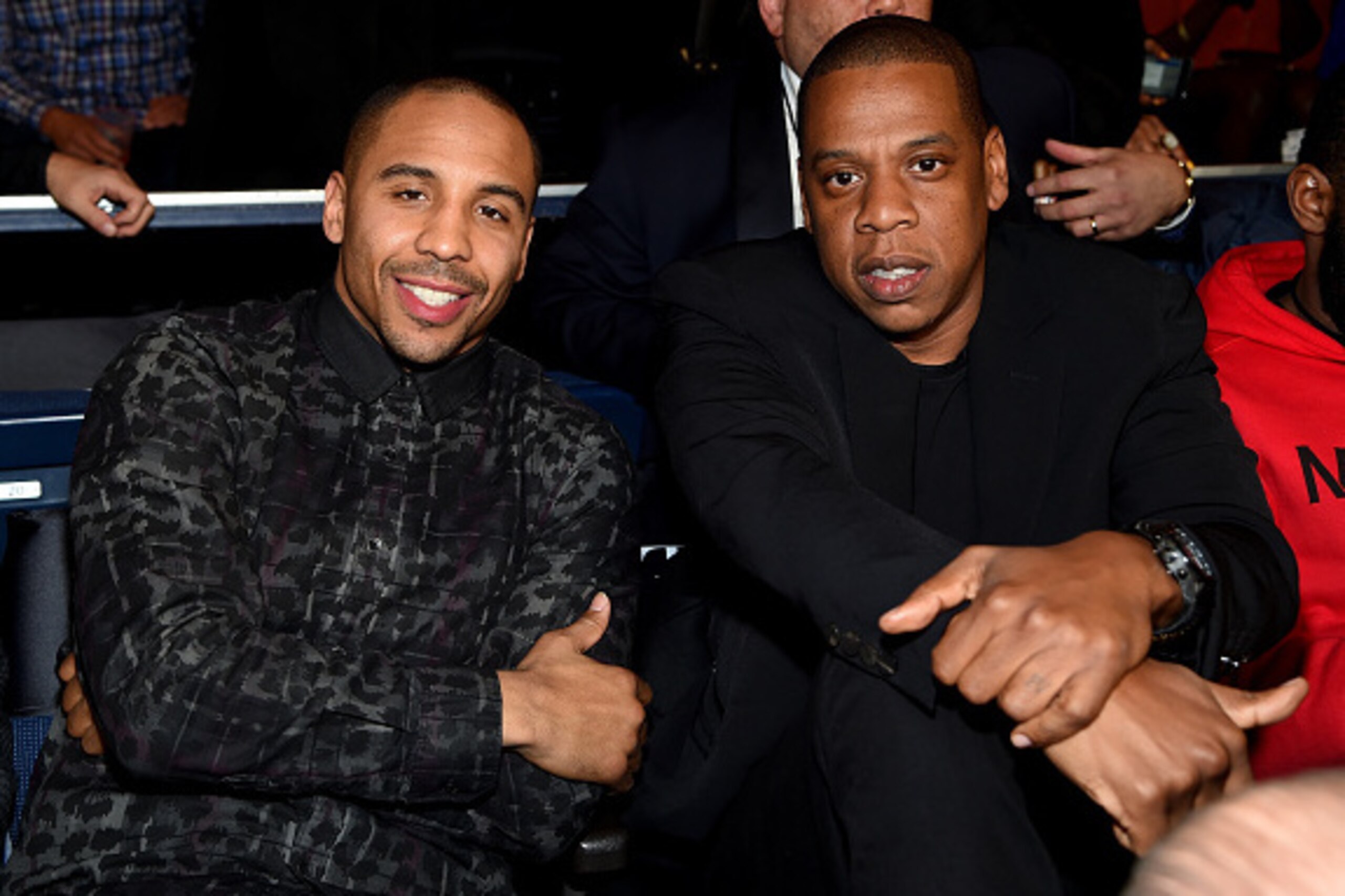 NEW YORK, NY - JANUARY 09:  Andre Ward (L) and Jay-Z attend as Roc Nation Sports Presents: throne boxing At The Theater At Madison Square Garden on January 9, 2015 in New York City.  (Photo by Jamie McCarthy/Getty Images for Roc Nation Sports)
