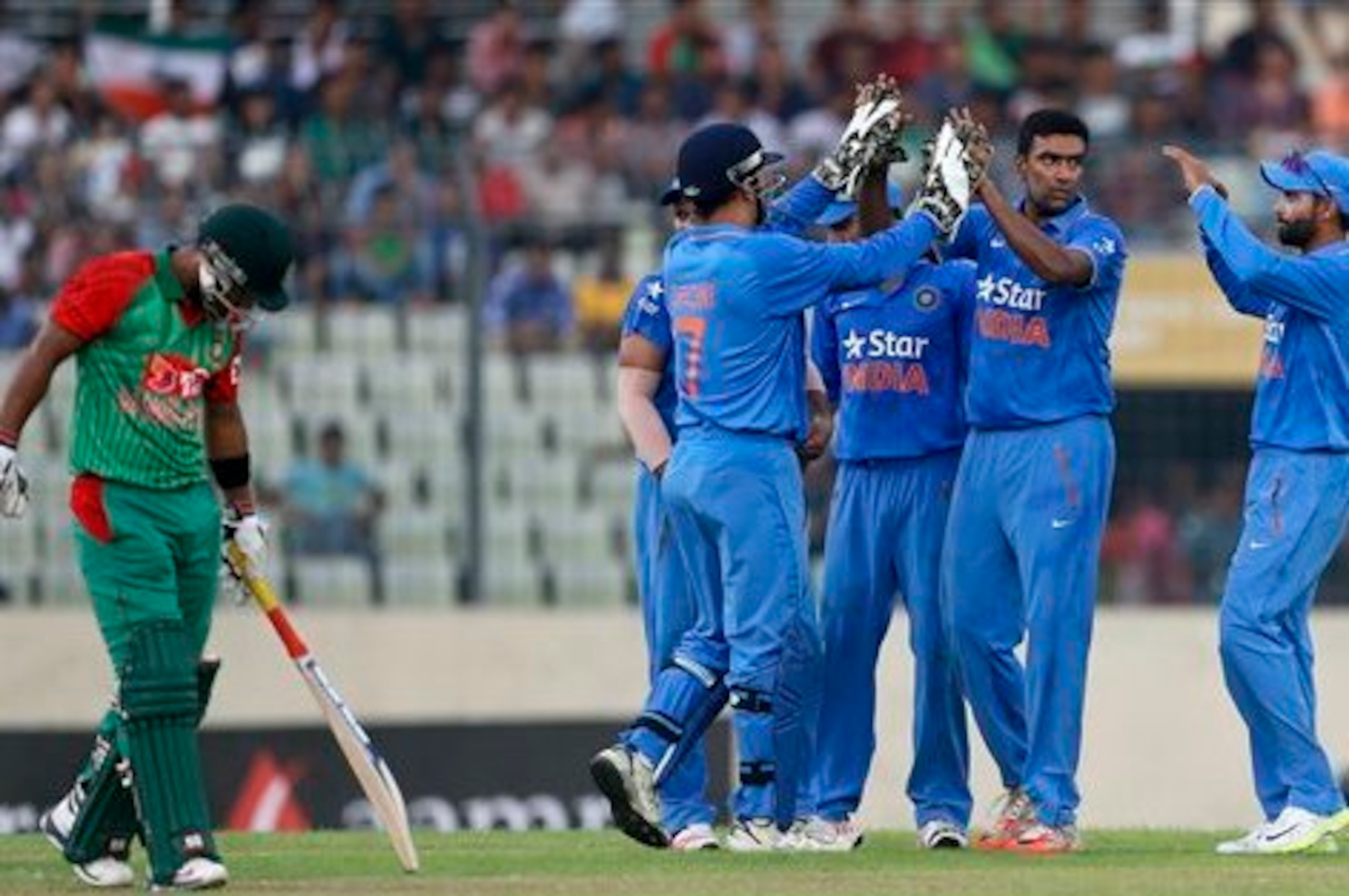 R Ashwin took three wickets for India. R Ashwin took three wickets for India.
