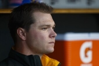 Jun 3, 2015; Detroit, MI, USA; Oakland Athletics starting pitcher Sonny Gray (54) watches from the dugout during the sixth inning against the Detroit Tigers at Comerica Park. Mandatory Credit: Rick Osentoski-USA TODAY Sports