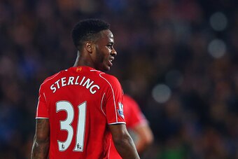 HULL, ENGLAND - APRIL 28:  Raheem Sterling of Liverpool looks on during the Barclays Premier League match between Hull City and Liverpool at KC Stadium on April 28, 2015 in Hull, England.  (Photo by Alex Livesey/Getty Images)