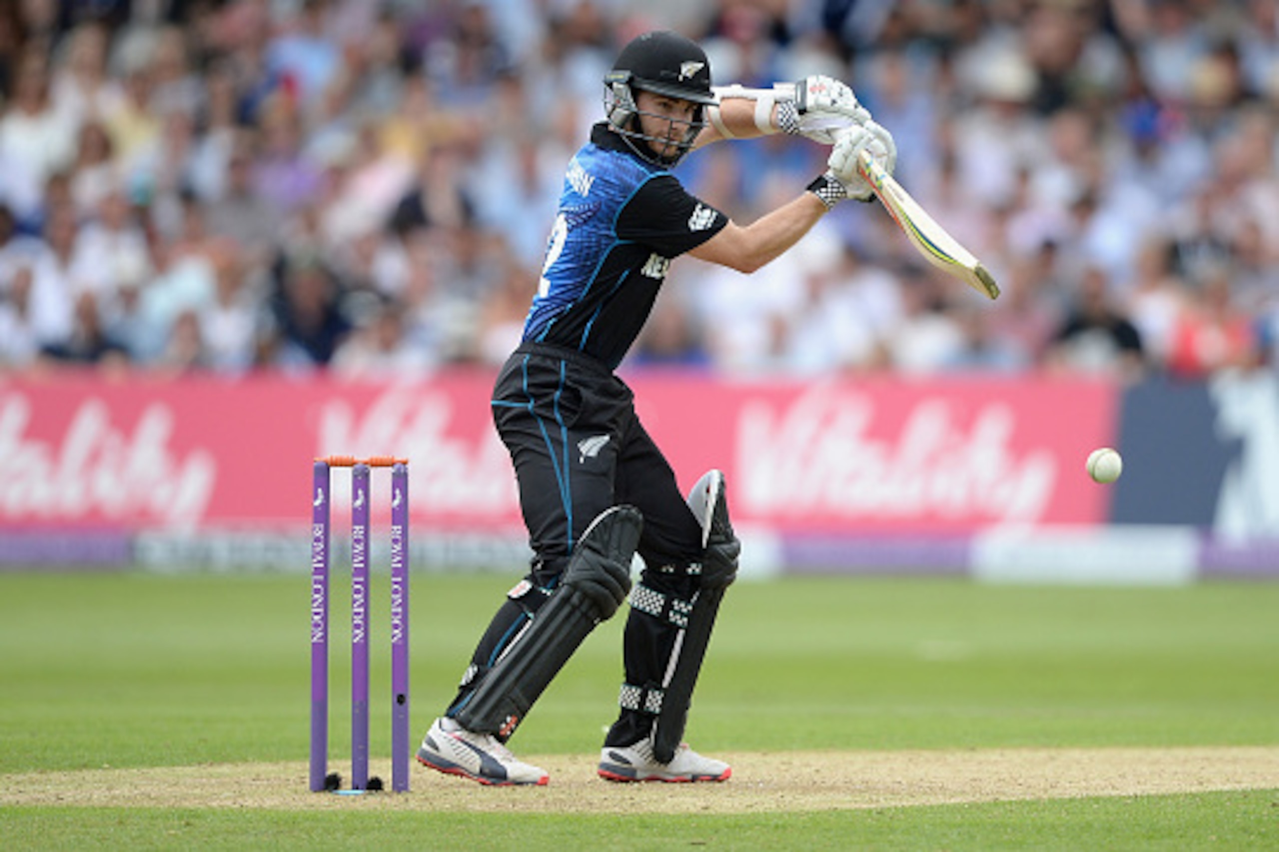 NOTTINGHAM, ENGLAND - JUNE 17:  Kane Williamson of New Zealand bats during the 4th ODI Royal London One-Day match between England and New Zealand at Trent Bridge on June 17, 2015 in Nottingham, England.  (Photo by Gareth Copley/Getty Images)