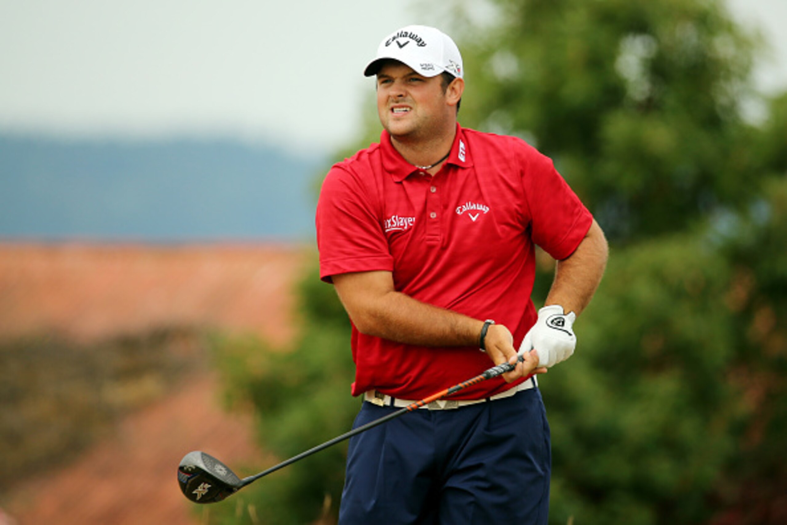 UNIVERSITY PLACE, WA - JUNE 18:  Patrick Reed of the United States watches his tee shot on the 18th hole during the first round of the 115th U.S. Open Championship at Chambers Bay on June 18, 2015 in University Place, Washington.  (Photo by Mike Ehrmann/G