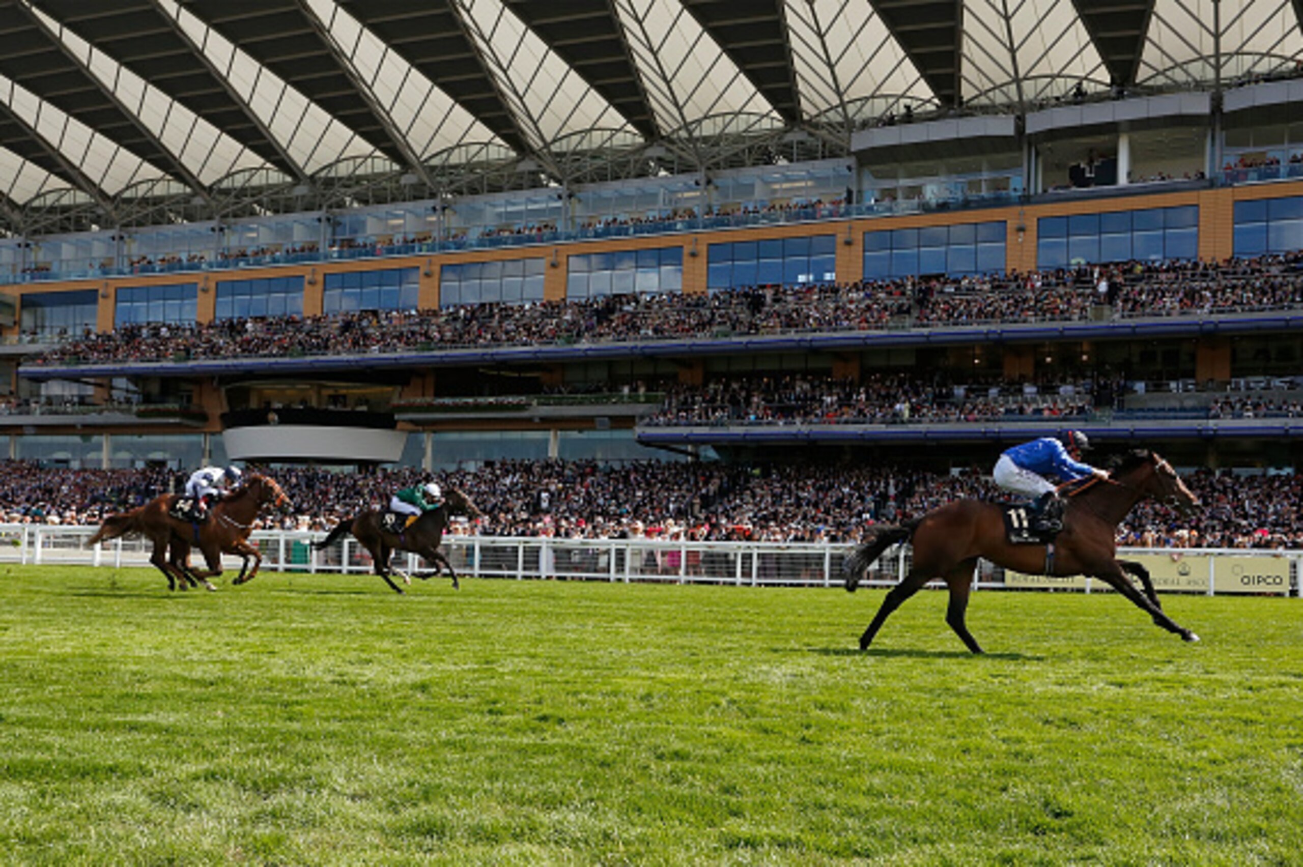 ASCOT, ENGLAND - JUNE 19:  Muhaarar ridden by Dane O'Neill wins the Commonwealth Cup during Royal Ascot 2015 at Ascot racecourse on June 19, 2015 in Ascot, England.  (Photo by Alan Crowhurst/Getty Images for Ascot Racecourse)