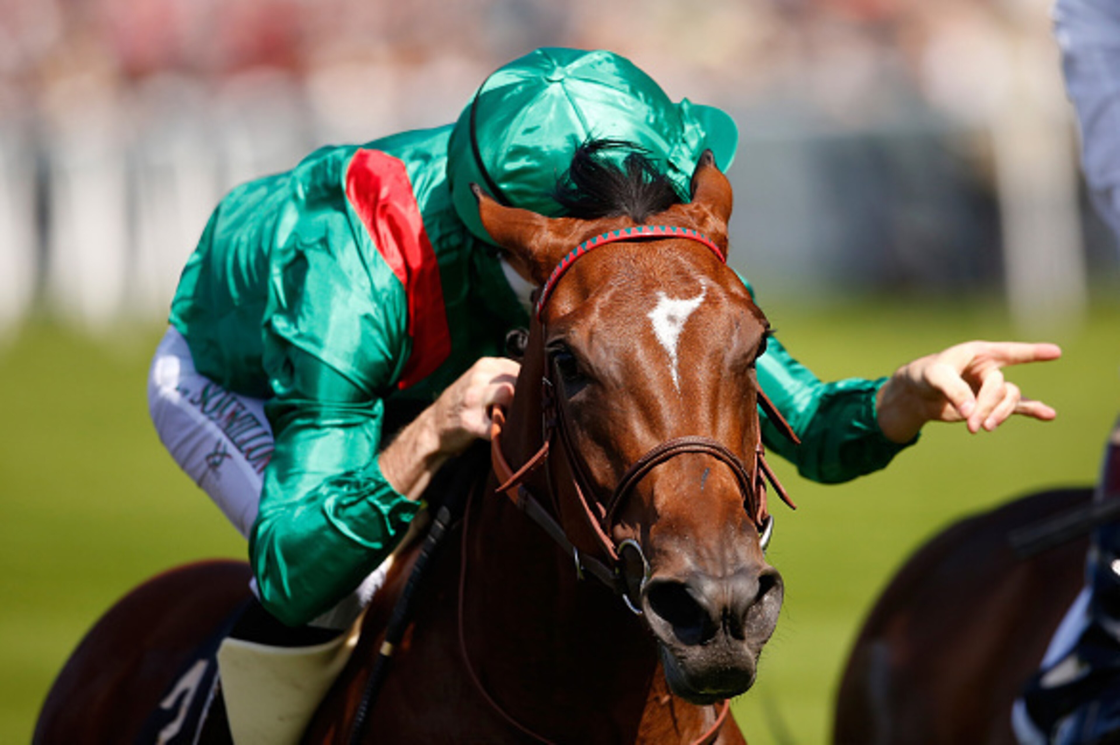 ASCOT, ENGLAND - JUNE 19:  Ervedya ridden by Christophe Soumillon celebrates after winning the Coronation Stakes during Royal Ascot 2015 at Ascot racecourse on June 19, 2015 in Ascot, England.  (Photo by Alan Crowhurst/Getty Images for Ascot Racecourse)