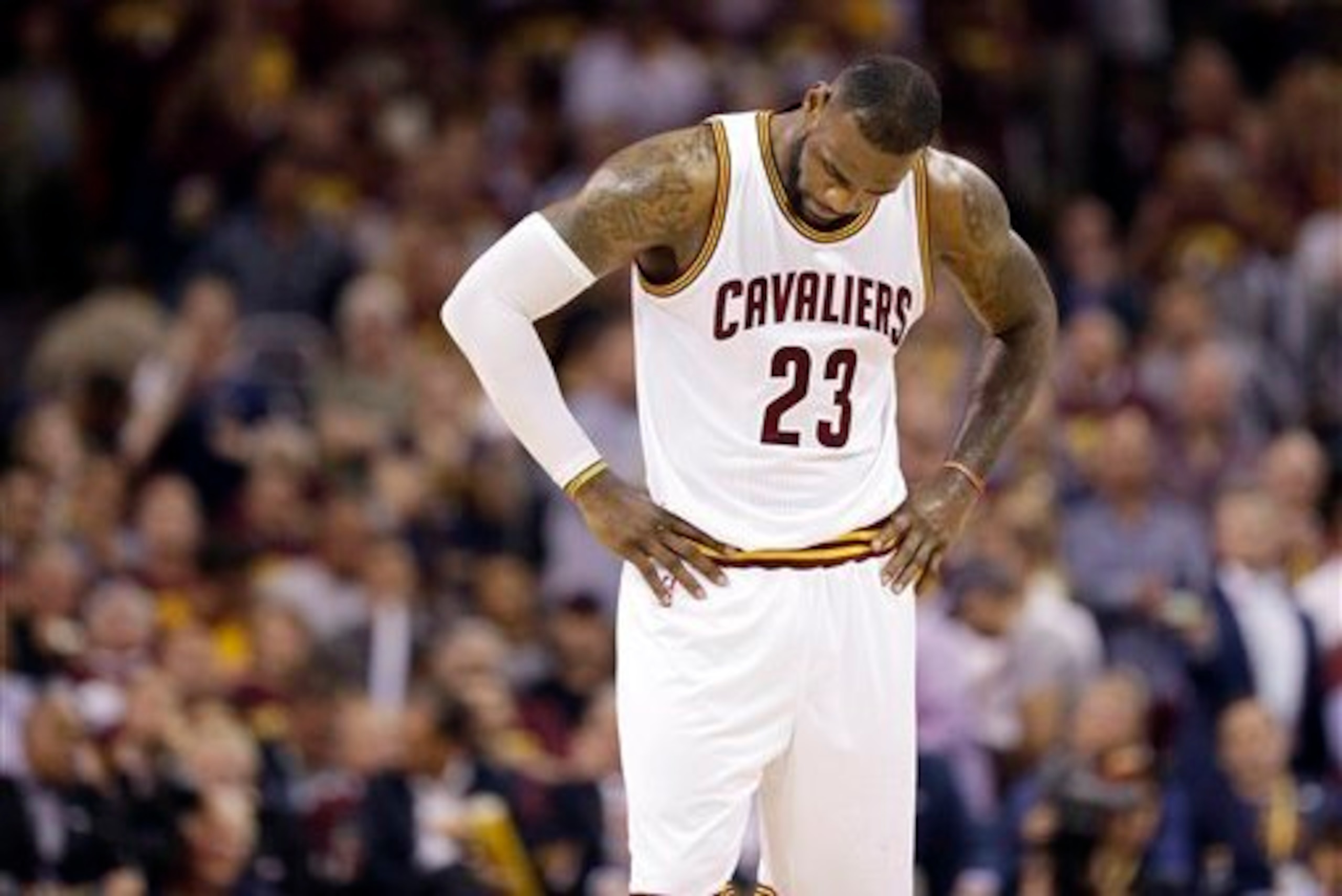 LeBron James during game six of the 2015 NBA Finals. James is 2-4 in finals. LeBron James during game six of the 2015 NBA Finals. James is 2-4 in finals.