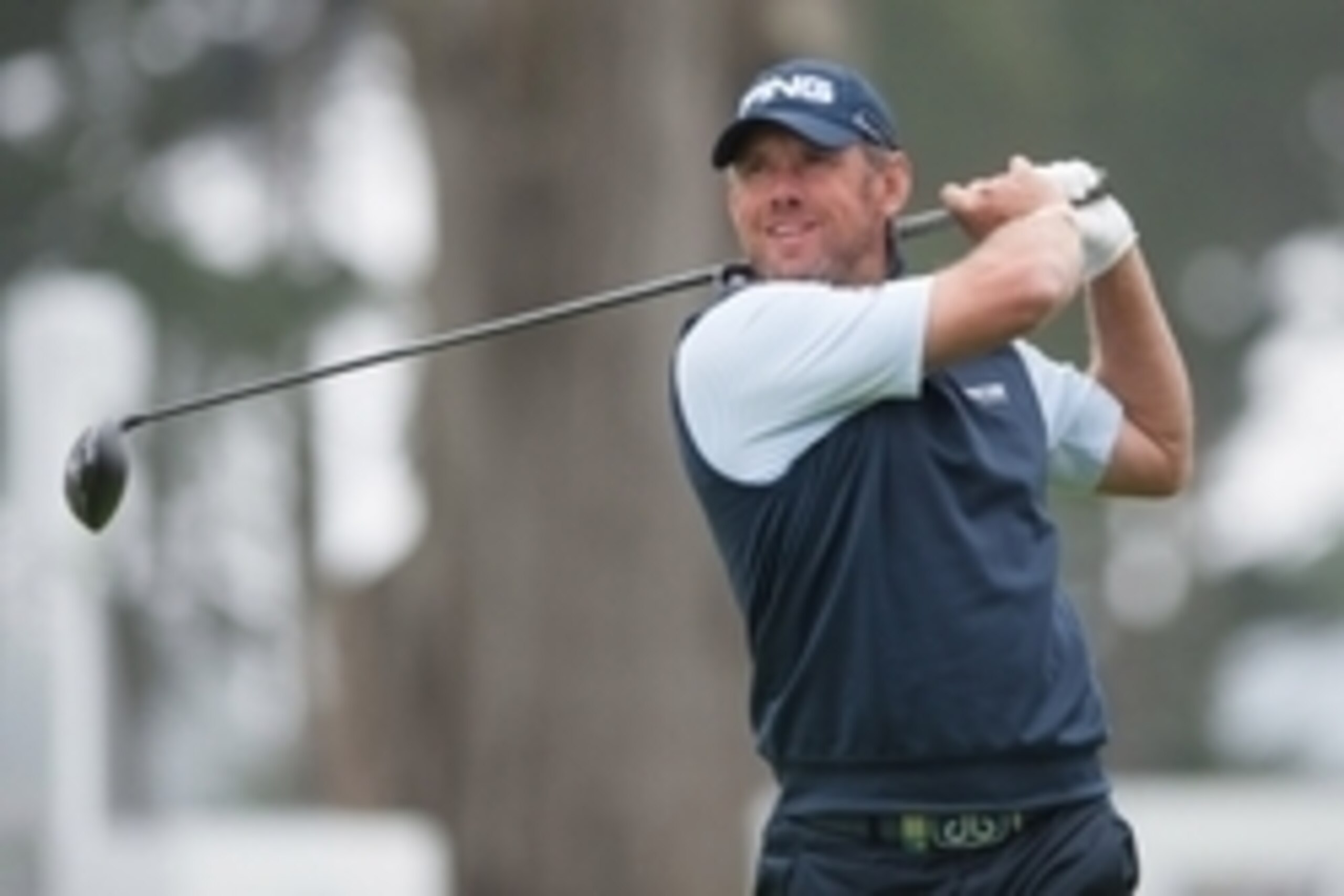 May 1, 2015; San Francisco, CA, USA; Lee Westwood tees off at the ninth hole during day three of the World Golf Championships-Cadillac Match Play at TPC Harding Park. Mandatory Credit: Ed Szczepanski-USA TODAY Sports