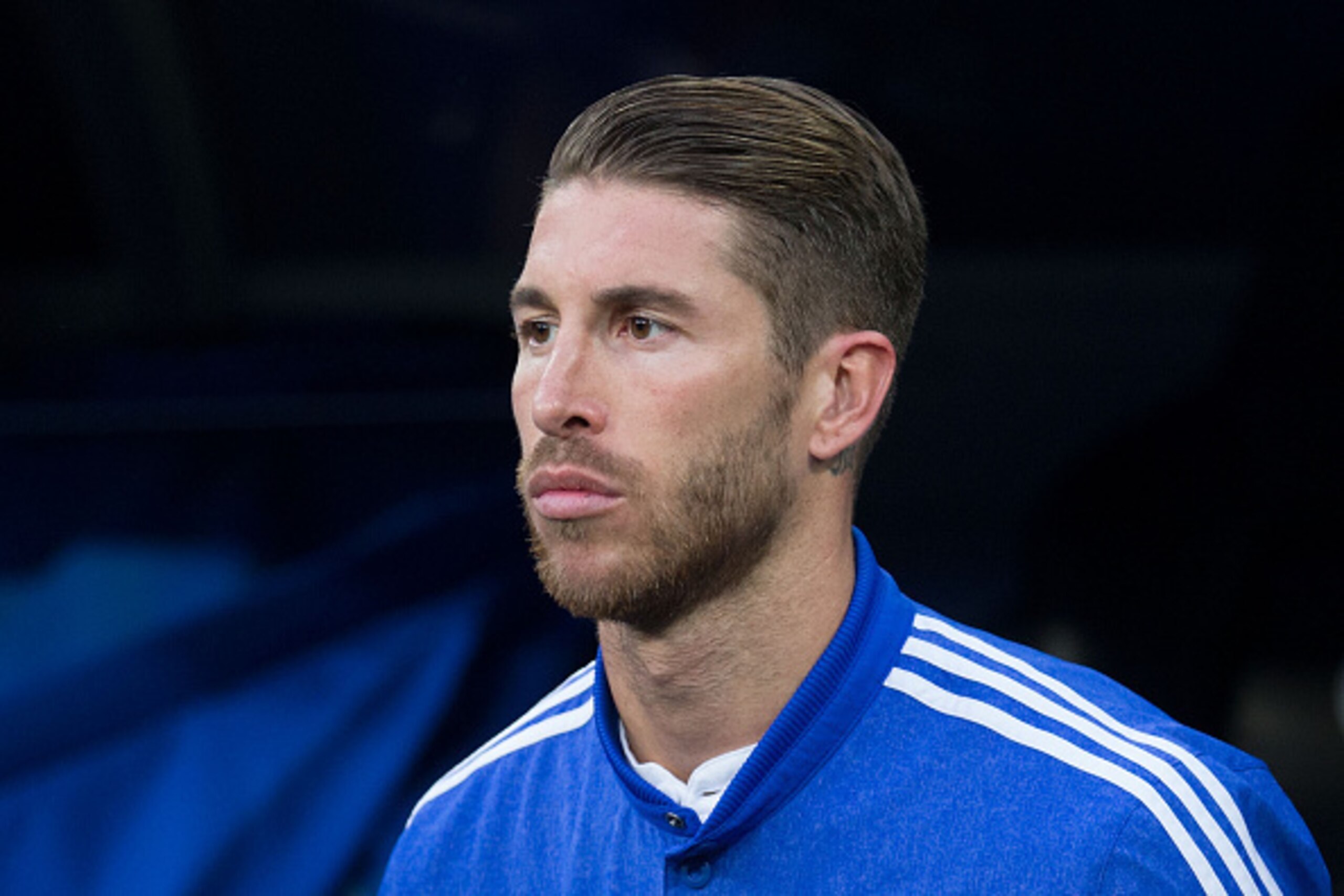 MADRID, SPAIN - APRIL 22:  Sergio Ramos of Real Madrid CF access the pitch prior to start the UEFA Champions League quarter-final second leg match between Real Madrid CF and Club Atletico de Madrid at Bernabeu on April 22, 2015 in Madrid, Spain.  (Photo b