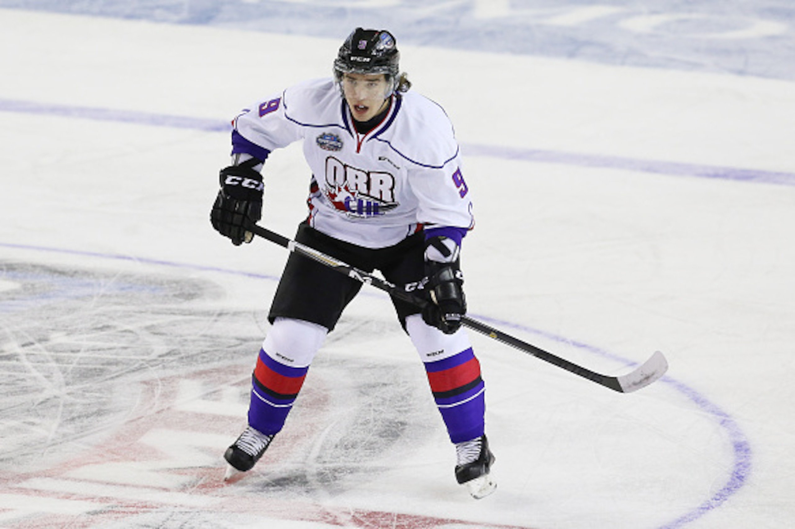 ST CATHARINES, ON - JANUARY 22:  Ivan Provorov #9 of Team Orr skates during the 2015 BMO CHL/NHL Top Prospects Game against Team Cherry at the Meridian Centre on January 22, 2015 in St Catharines, Ontario, Canada.  (Photo by Vaughn Ridley/Getty Images)