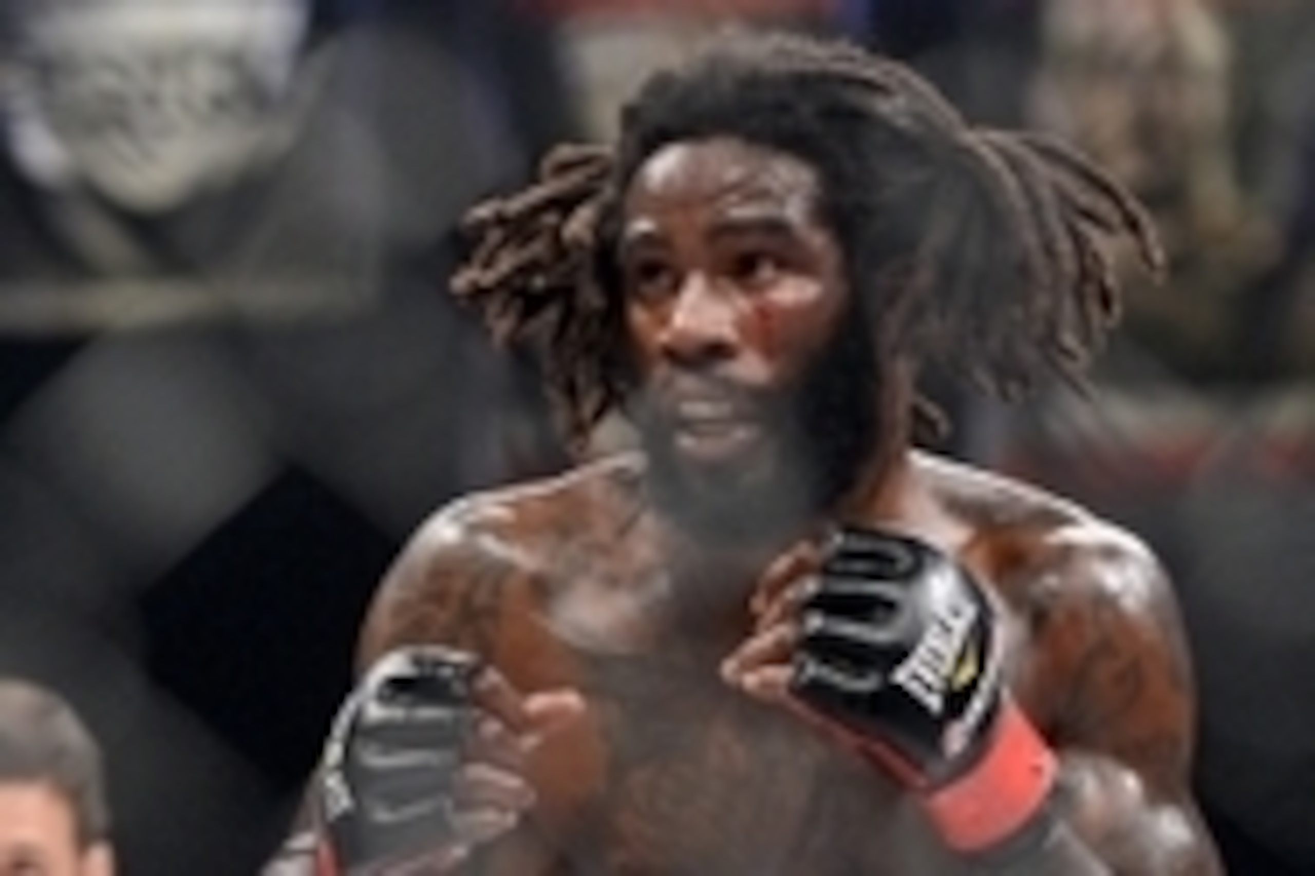 Nov 2, 2013; Long Beach, CA, USA;   Daniel Straus battles Pat Curran (not pictured) in their Bellator Featherweight World Championship fight at the Long Beach Arena. Daniel Straus won by decision. Mandatory Credit: Jayne Kamin-Oncea-USA TODAY Sports