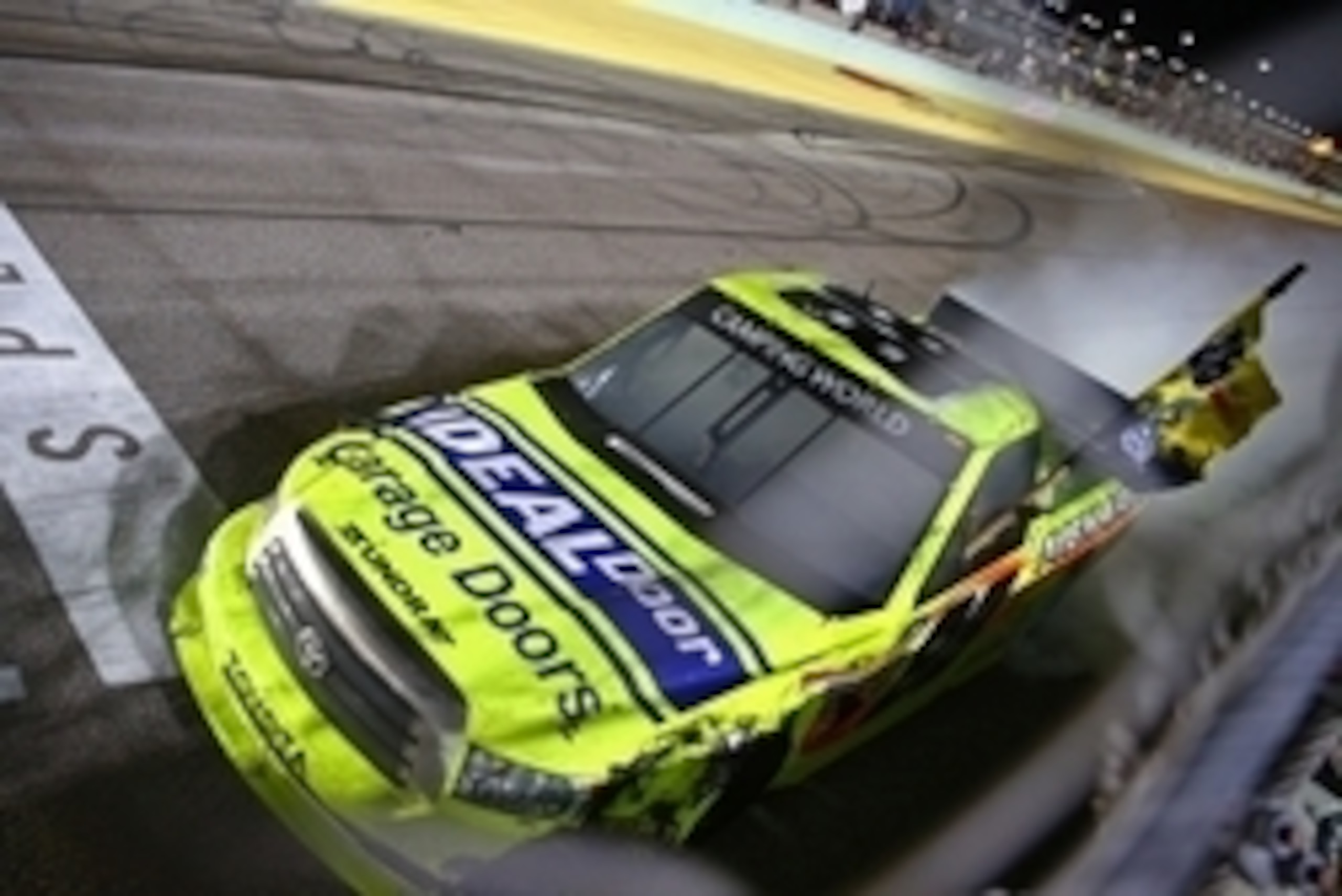 Nov 15, 2013; Homestead, FL, USA; NASCAR Camping World Truck Series driver Matt Crafton celebrates with a burnout after winning the 2013 championship following the Ford EcoBoost 200 at Homestead-Miami Speedway. Mandatory Credit: Mark J. Rebilas-USA TODAY 