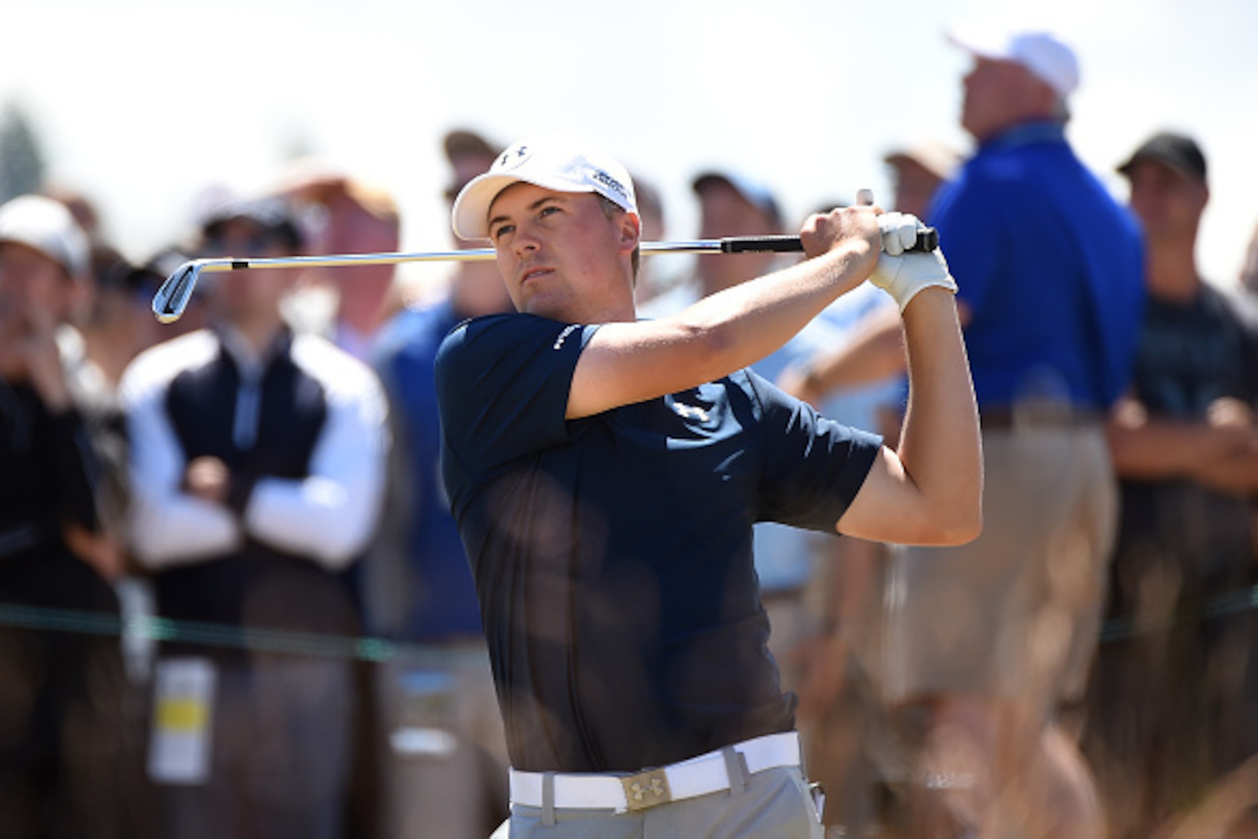 UNIVERSITY PLACE, WA - JUNE 19: Jordan Spieth of the United States hits his tee shot on the third hole during the second round of the 115th U.S. Open Championship at Chambers Bay on June 19, 2015 in University Place, Washington. (Photo by Harry How/Gett UNIVERSITY PLACE, WA - JUNE 19: Jordan Spieth of the United States hits his tee shot on the third hole during the second round of the 115th U.S. Open Championship at Chambers Bay on June 19, 2015 in University Place, Washington. (Photo by Harry How/Gett