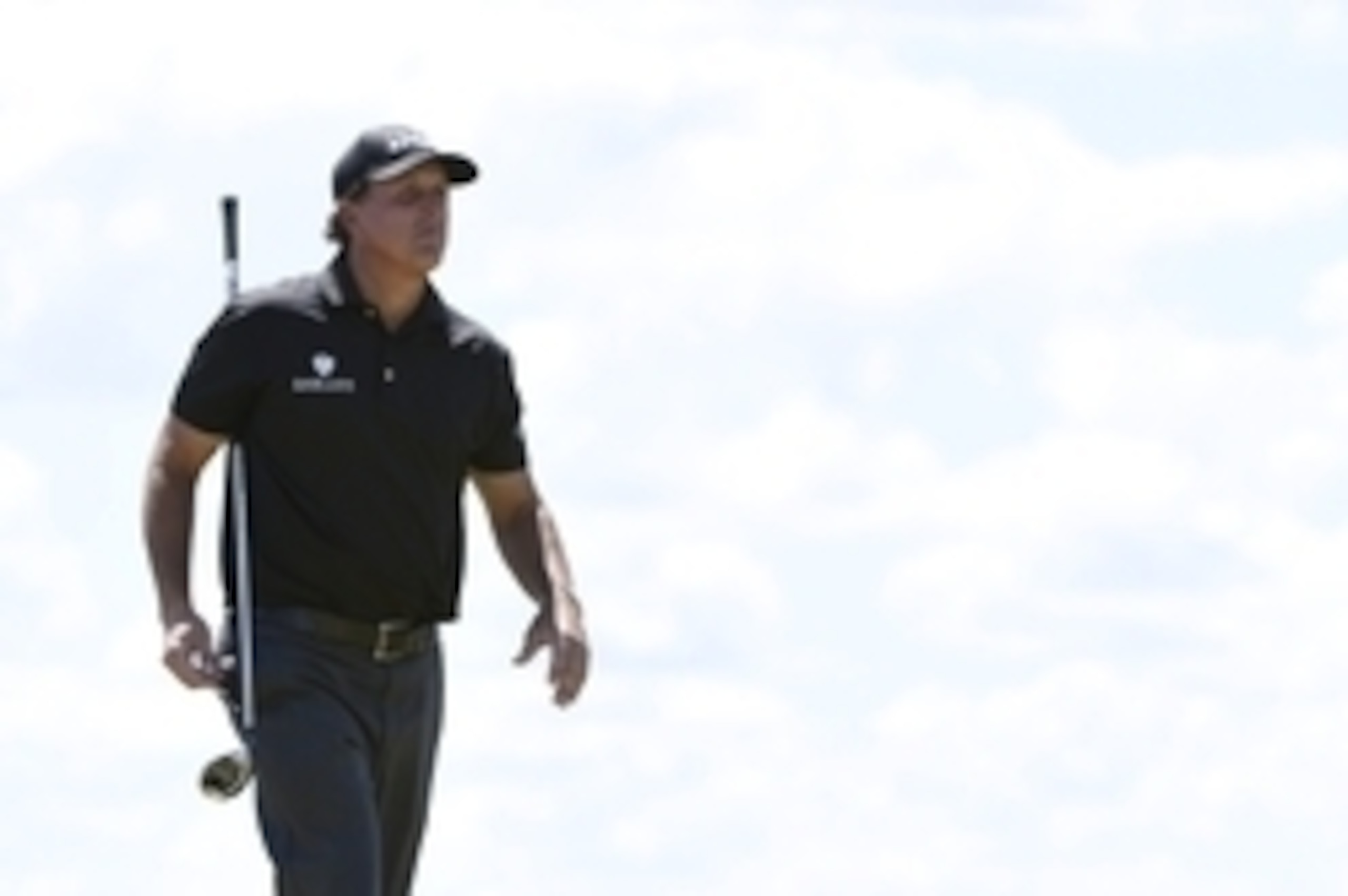 Jun 19, 2015; University Place, WA, USA; Phil Mickelson walks off the 12th tee in the second round of the 2015 U.S. Open golf tournament at Chambers Bay. Mandatory Credit: Kyle Terada-USA TODAY Sports