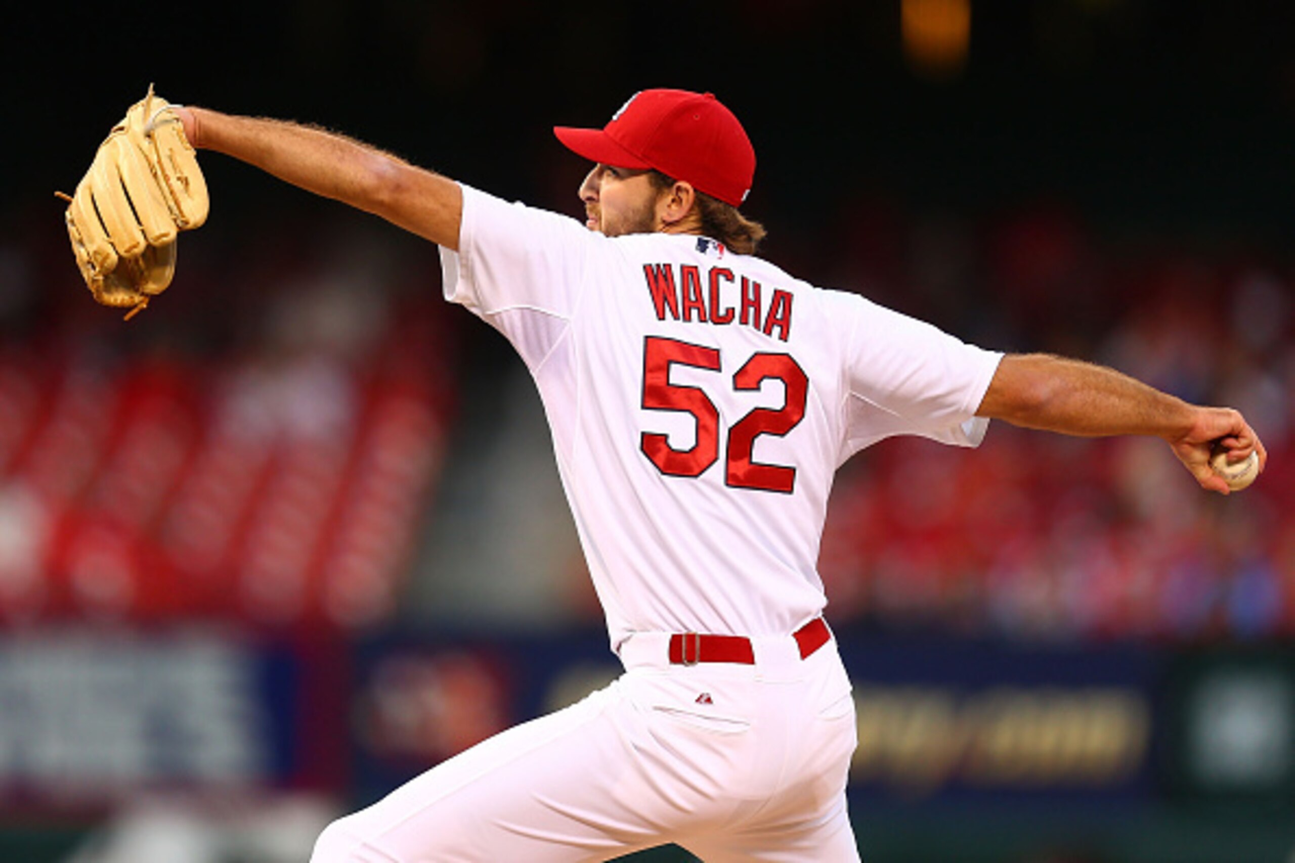 ST. LOUIS, MO - APRIL 28: Starter Michael Wacha #52 of the St. Louis Cardinals pitches against the Philadelphia Phillies in the first inning at Busch Stadium on April 28, 2015 in St. Louis, Missouri. (Photo by Dilip Vishwanat/Getty Images) ST. LOUIS, MO - APRIL 28: Starter Michael Wacha #52 of the St. Louis Cardinals pitches against the Philadelphia Phillies in the first inning at Busch Stadium on April 28, 2015 in St. Louis, Missouri. (Photo by Dilip Vishwanat/Getty Images)