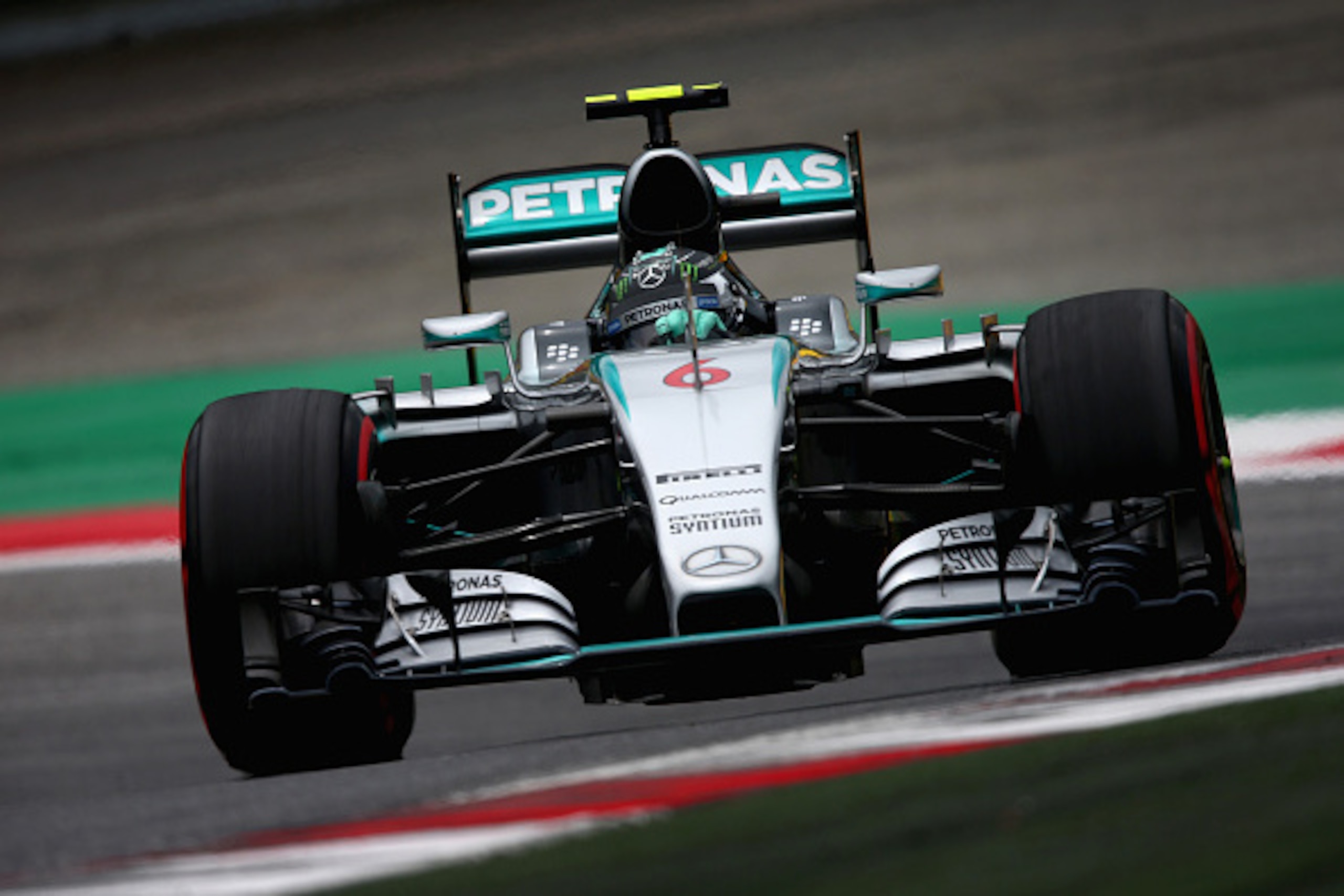 SPIELBERG, AUSTRIA - JUNE 20:  Nico Rosberg of Germany and Mercedes GP drives during qualifying for the Formula One Grand Prix of Austria at Red Bull Ring on June 20, 2015 in Spielberg, Austria.  (Photo by Clive Mason/Getty Images)
