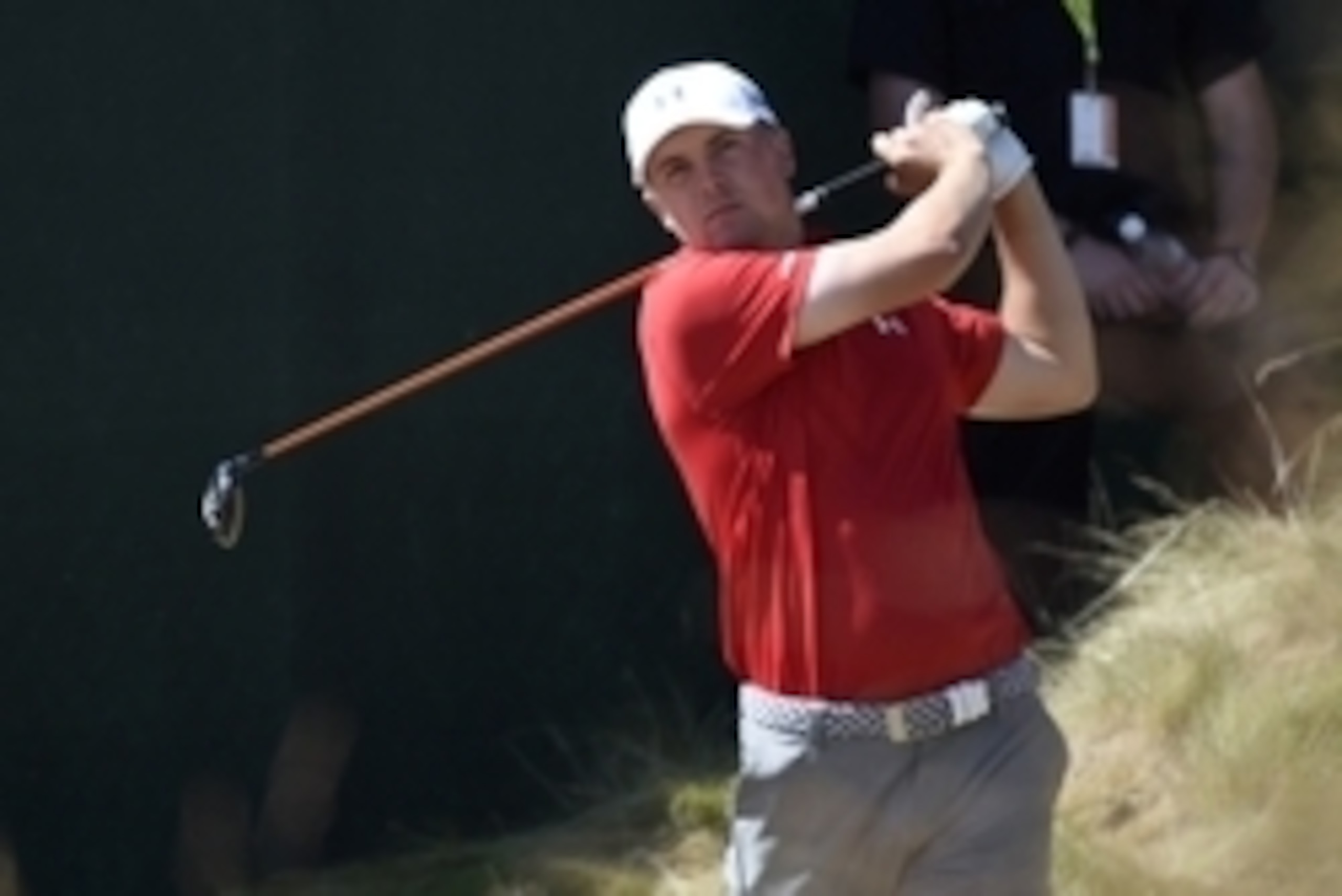 Jun 20, 2015; University Place, WA, USA; Jordan Spieth hits his tee shot on the 6th hole in the third round of the 2015 U.S. Open golf tournament at Chambers Bay. Mandatory Credit: Michael Madrid-USA TODAY Sports