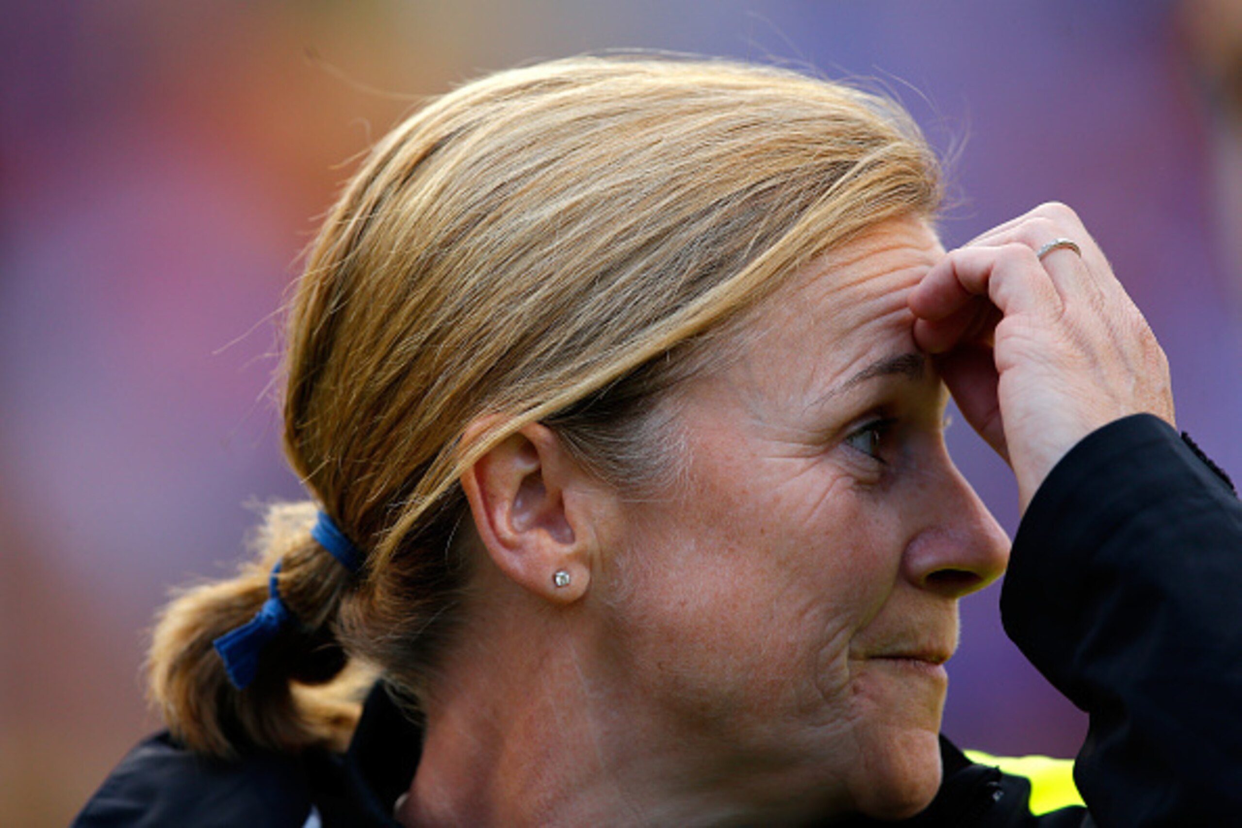 EDMONTON, AB - JUNE 22:  Head coach Jill Ellis of the United States looks on while taking on Colombia in the FIFA Women's World Cup 2015 Round of 16 match at Commonwealth Stadium on June 22, 2015 in Edmonton, Canada.  (Photo by Kevin C. Cox/Getty Images)