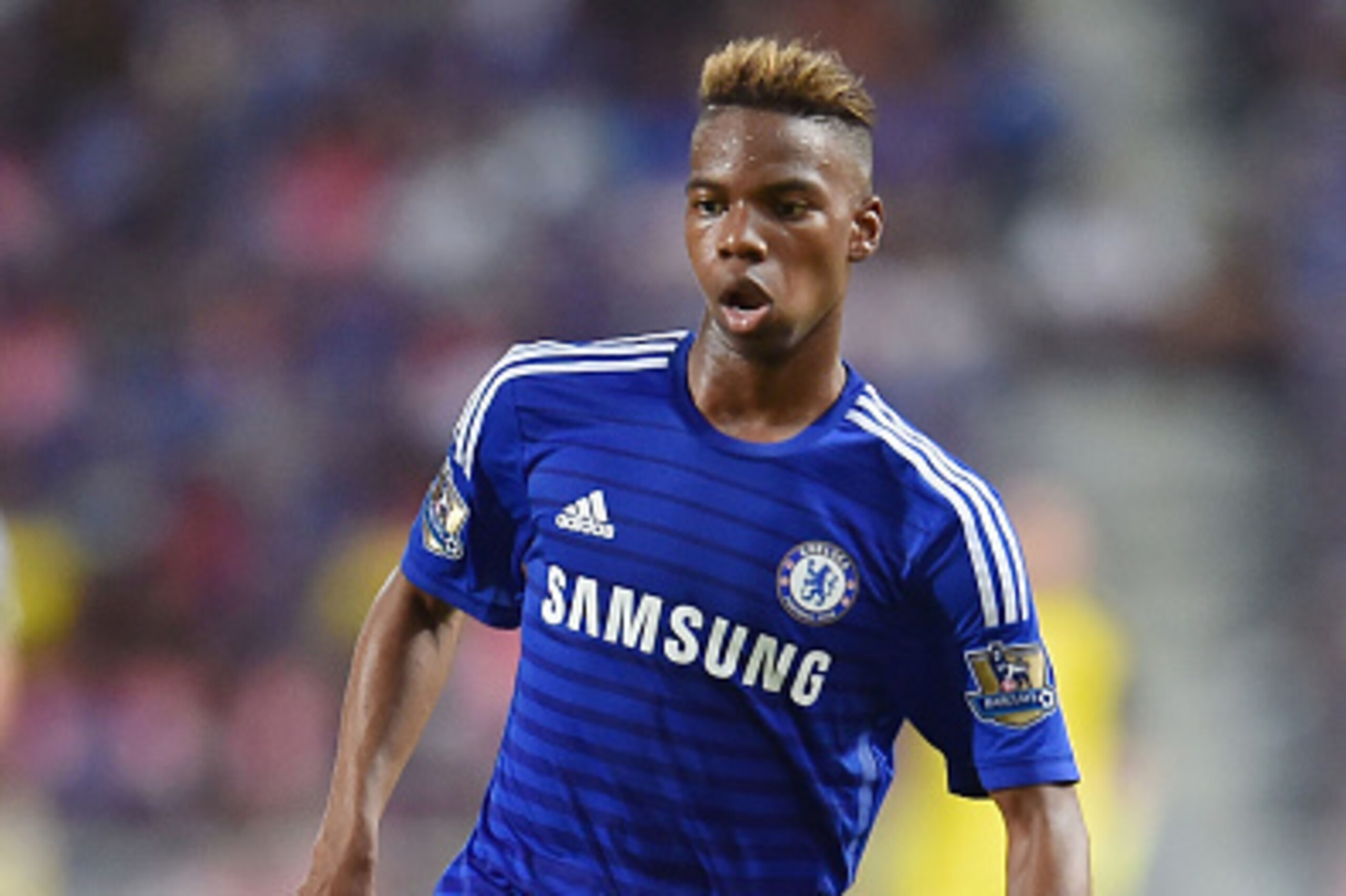 BANGKOK, THAILAND - MAY 30: Charlie Musonda #44 of Chelsea FC runs with the ball during the international friendly match between Thailand All-Stars and Chelsea FC at Rajamangala Stadium on May 30, 2015 in Bangkok, Thailand.  (Photo by Thananuwat Srirasant