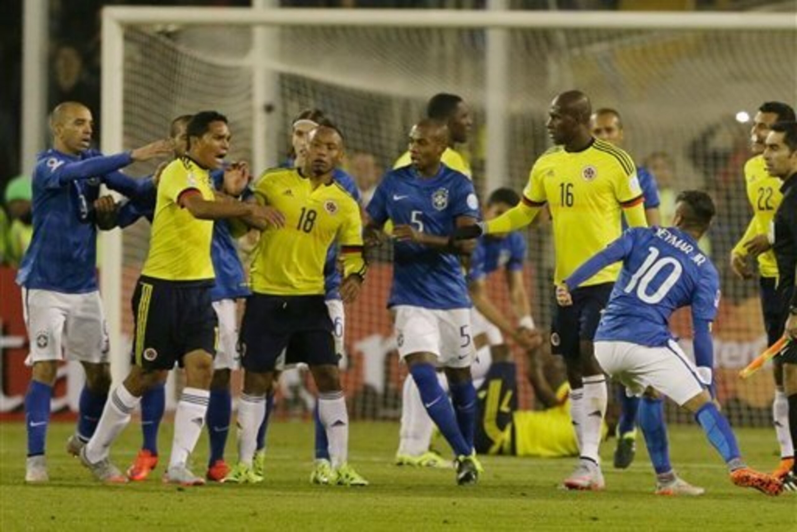 Neymar's actions sparked a brawl at the final whistle.