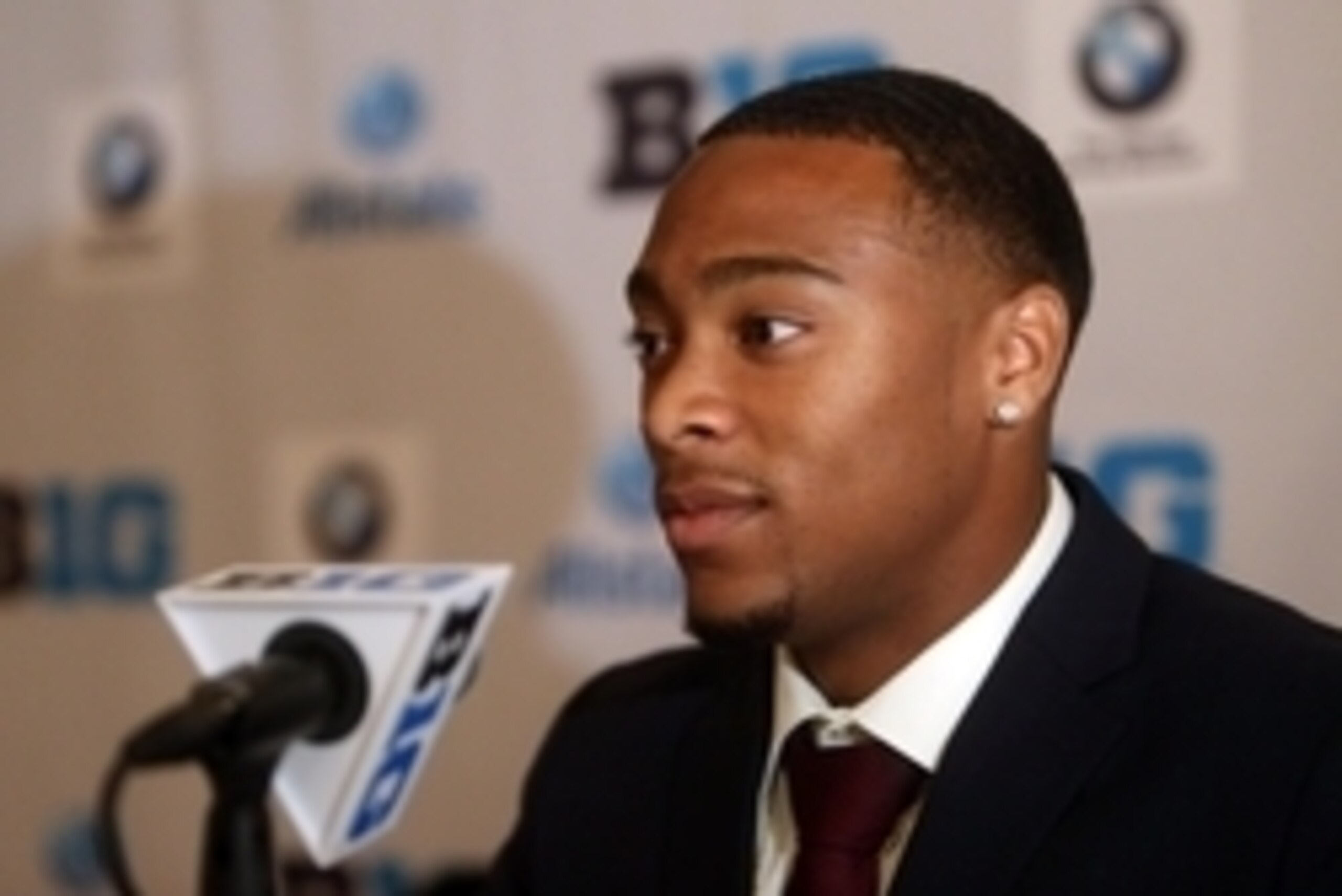 Jul 28, 2014; Chicago, IL, USA; Minnesota Golden Gophers safety Cedric Thompson addresses the media during the Big Ten football media day at Hilton Chicago. Mandatory Credit: Jerry Lai-USA TODAY Sports Jul 28, 2014; Chicago, IL, USA; Minnesota Golden Gophers safety Cedric Thompson addresses the media during the Big Ten football media day at Hilton Chicago. Mandatory Credit: Jerry Lai-USA TODAY Sports