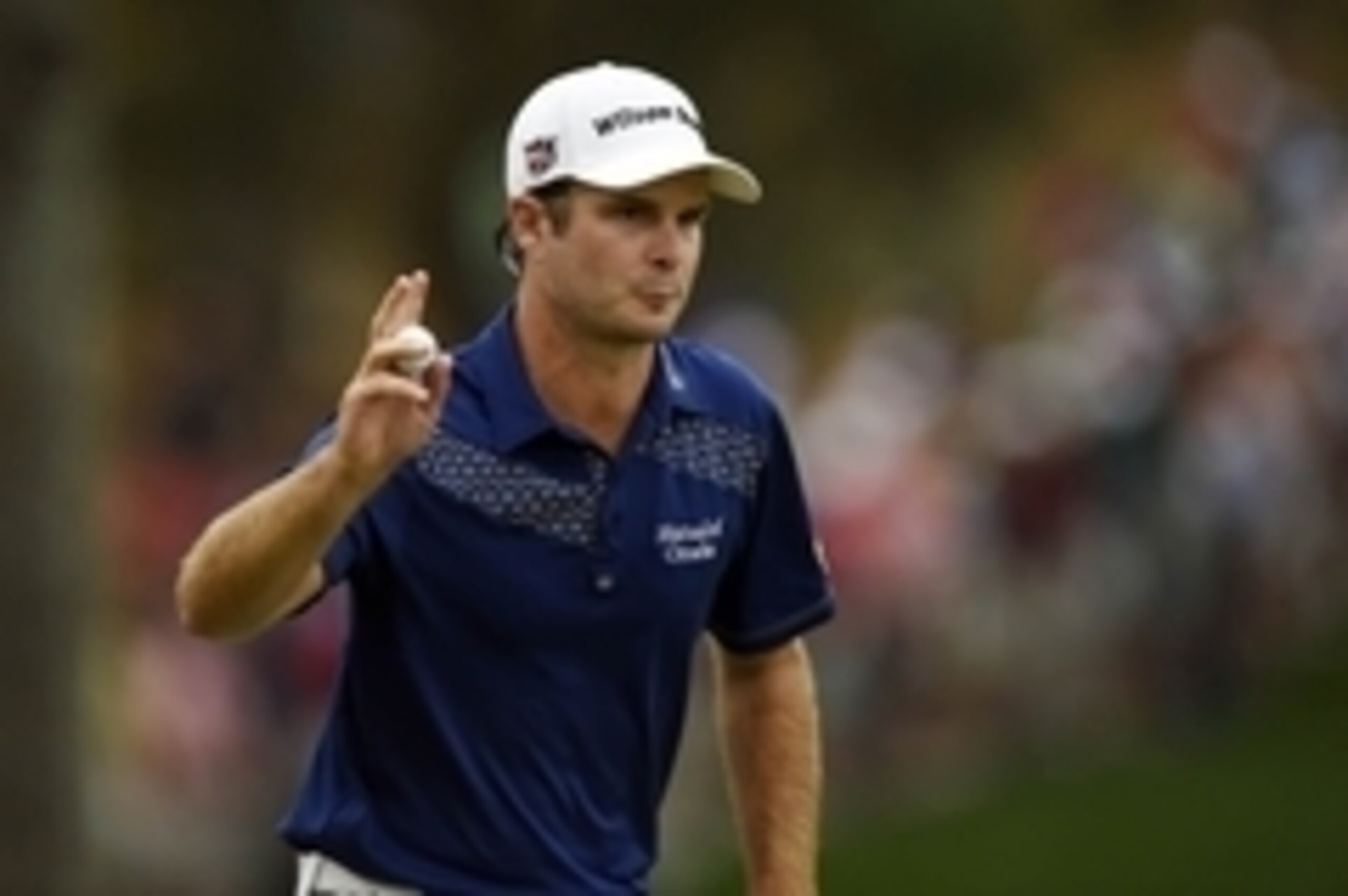 Apr 12, 2015; Augusta, GA, USA; Kevin Streelman after putting on the 7th green during the final round of The Masters golf tournament at Augusta National Golf Club. Mandatory Credit: Michael Madrid-USA TODAY Sports