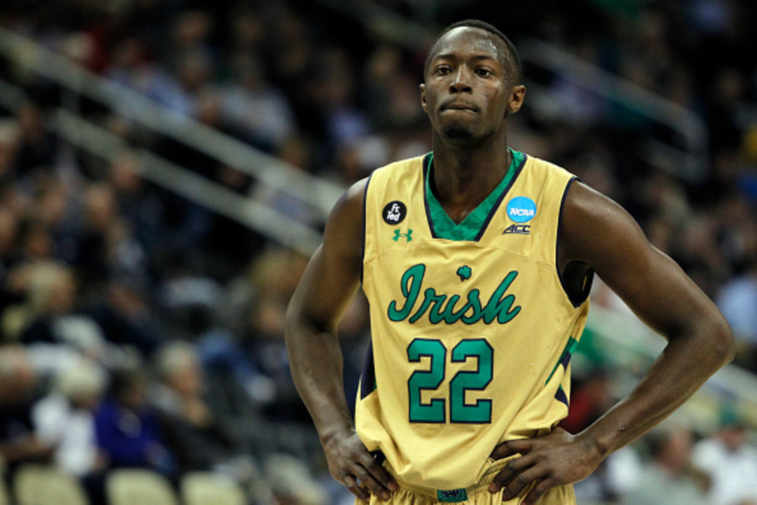 PITTSBURGH, PA - MARCH 19:  Jerian Grant #22 of the Notre Dame Fighting Irish plays against the Northeastern Huskies during the second round of the 2015 NCAA Men's Basketball Tournament at Consol Energy Center on March 19, 2015 in Pittsburgh, Pennsylvania