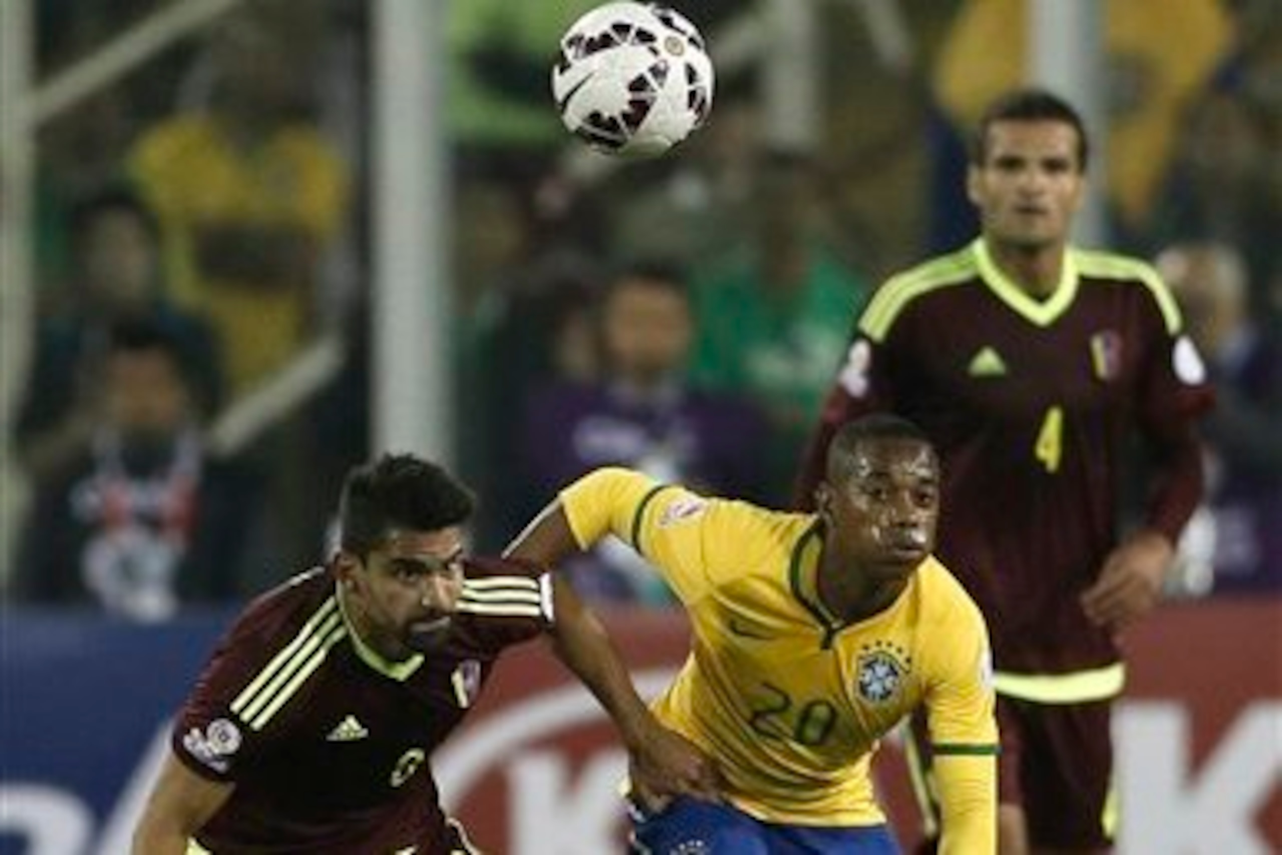 Robinho made his first appearance of the competition against Venezuela.