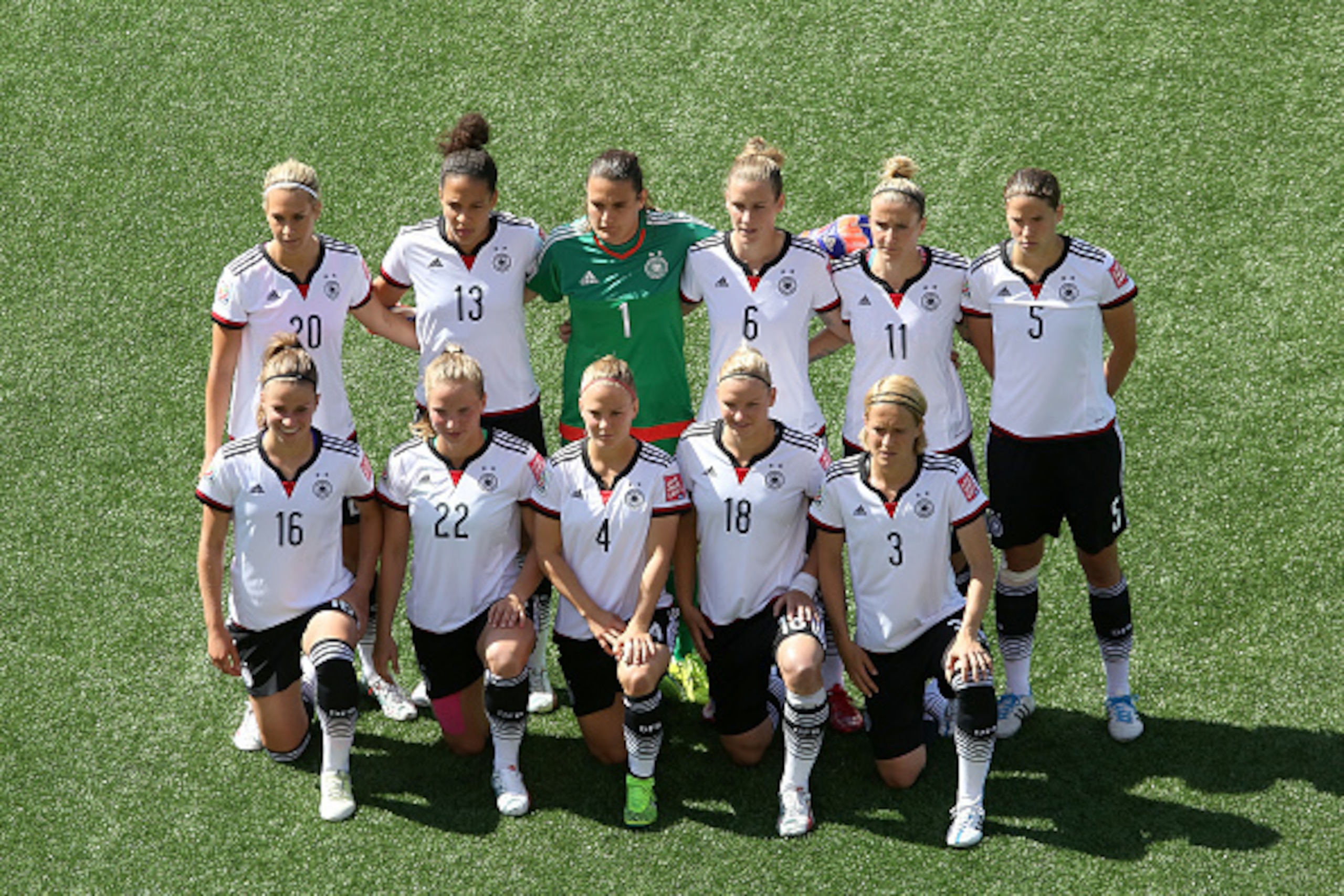 OTTAWA, ON - JUNE 20: Team Germany pose for a team photo prior to the FIFA Women's World Cup Canada 2015 round of 16 match between Germany and Sweden at Lansdowne Stadium on June 20, 2015 in Ottawa, Canada.  (Photo by Jana Chytilova/Getty Images)