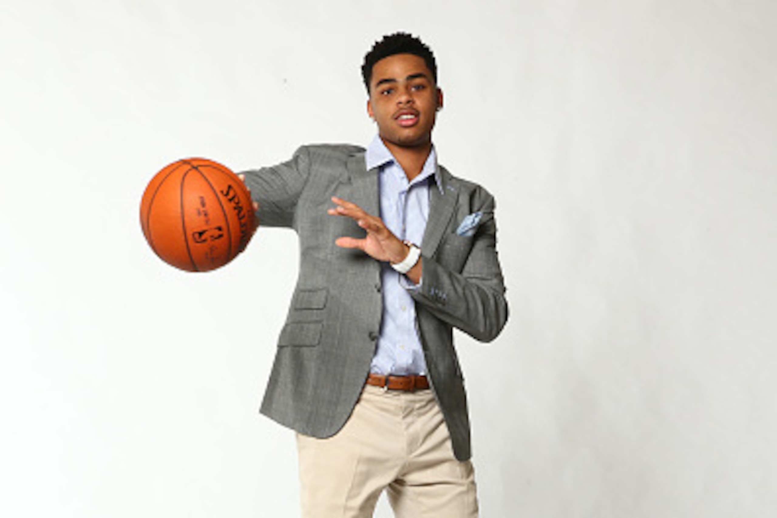 NEW YORK - JUNE 24: NBA Draft Prospect, D'Angelo Russell poses for portraits during media availability and circuit as part of the 2015 NBA Draft on June 24, 2015 at the Westin Times Square in New York City. NOTE TO USER: User expressly acknowledges and ag
