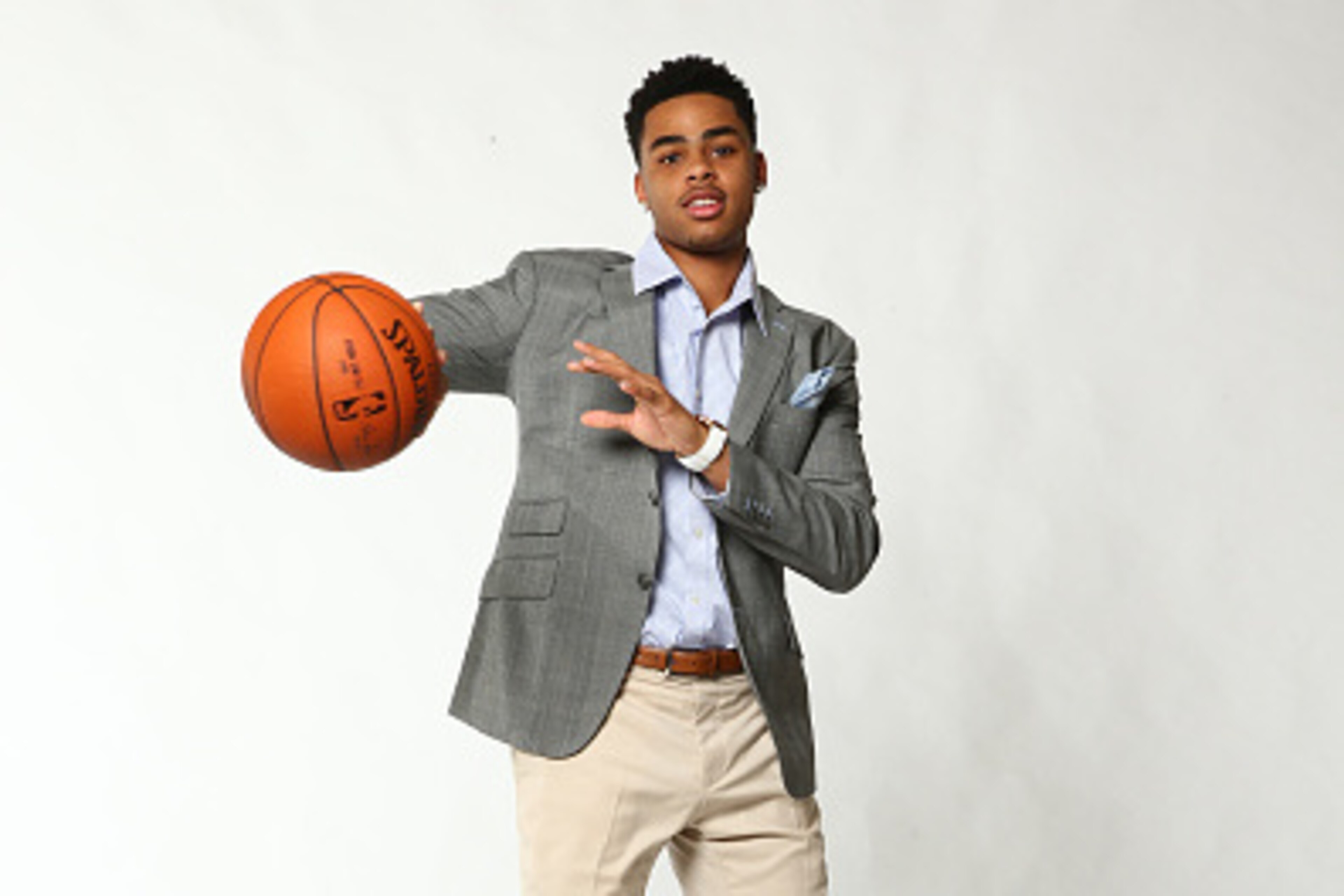 NEW YORK - JUNE 24: NBA Draft Prospect, D'Angelo Russell poses for portraits during media availability and circuit as part of the 2015 NBA Draft on June 24, 2015 at the Westin Times Square in New York City. NOTE TO USER: User expressly acknowledges and ag