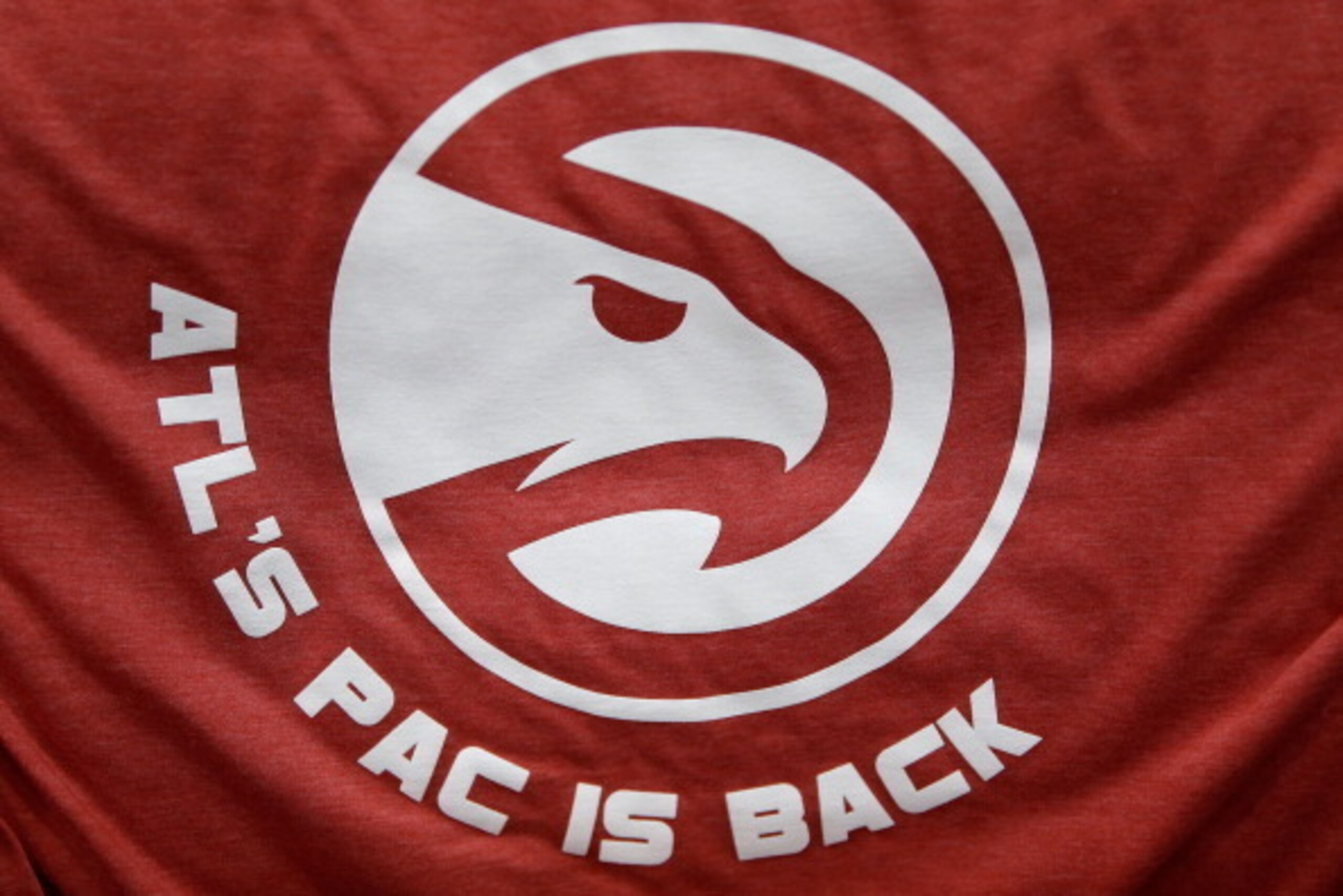 ATLANTA, GA - MAY 01:  The Atlanta Hawks introduced their secondary logo on t-shirts that were distributed to fans during Game Six of the Eastern Conference Quarterfinals against Indiana Pacers during the 2014 NBA Playoffs at Philips Arena on May 1, 2014 