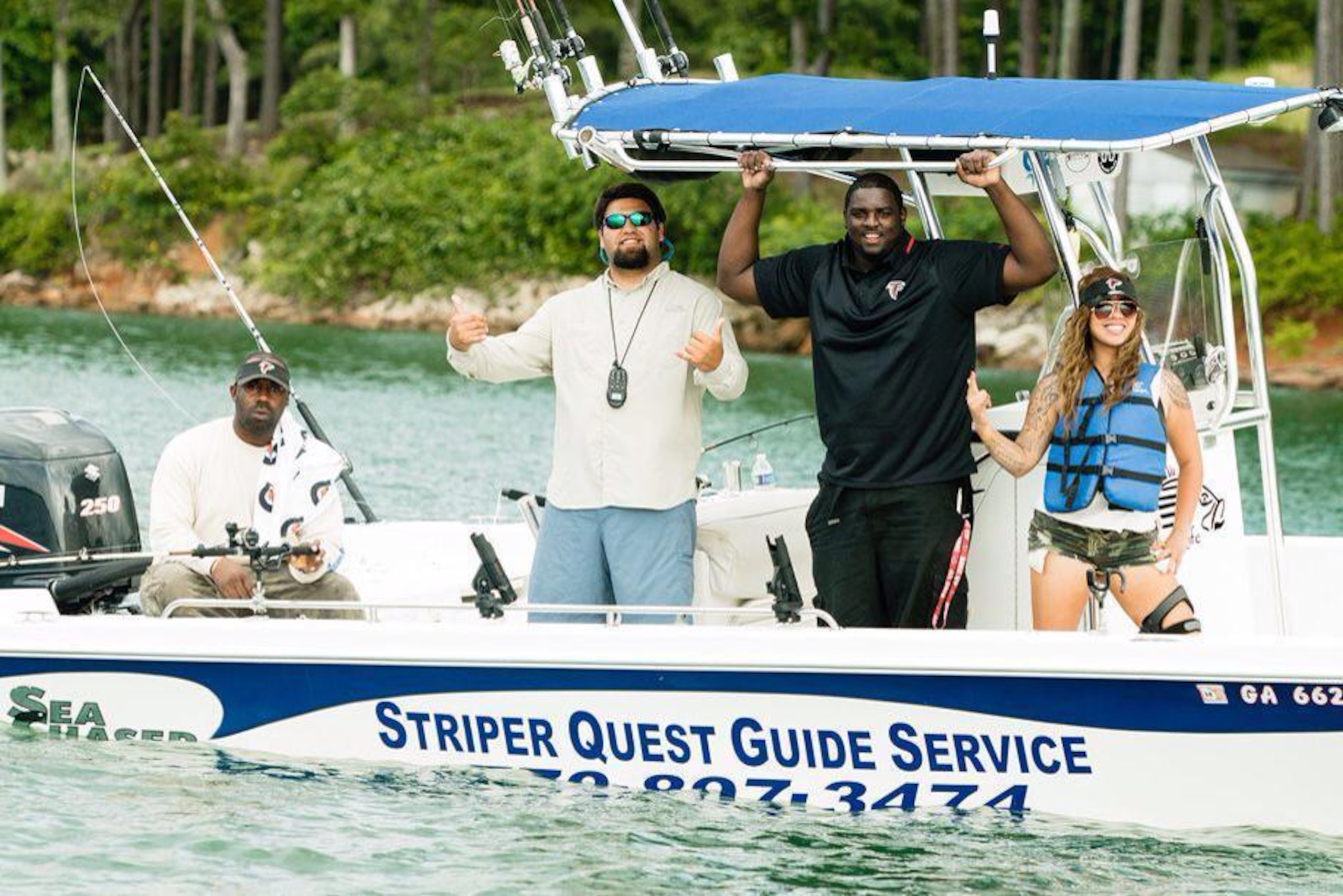 Rumph and Love met each other during a "Fishing with the Falcons" event on June 11, 2014.