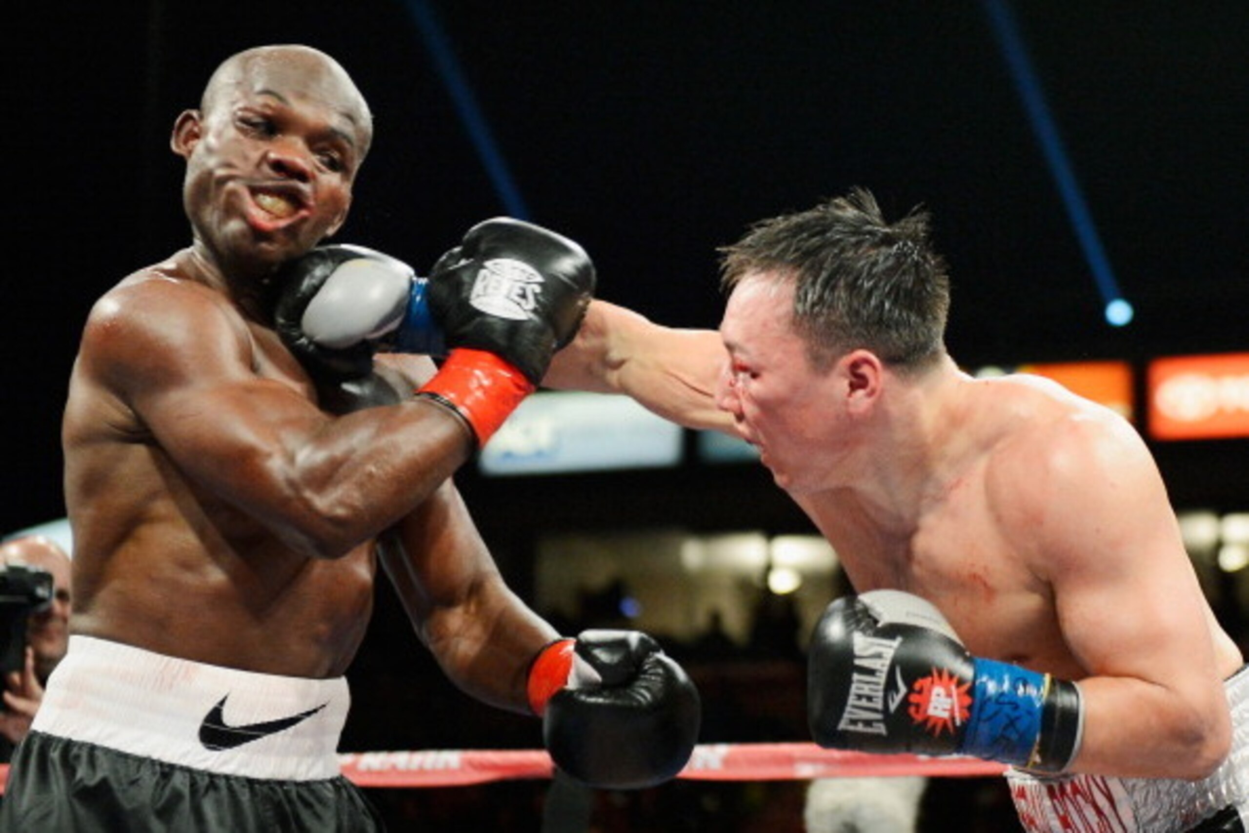 CARSON, CA - MARCH 16: Ruslan Provodnikov, of Russia, (R) lands a punch into the head of WBO welterweight champion Timothy Bradley during the third ninth of the WBO welterweight title boxing match at The Home Depot Center on March 16, 2013 in Carson, Ca CARSON, CA - MARCH 16: Ruslan Provodnikov, of Russia, (R) lands a punch into the head of WBO welterweight champion Timothy Bradley during the third ninth of the WBO welterweight title boxing match at The Home Depot Center on March 16, 2013 in Carson, Ca