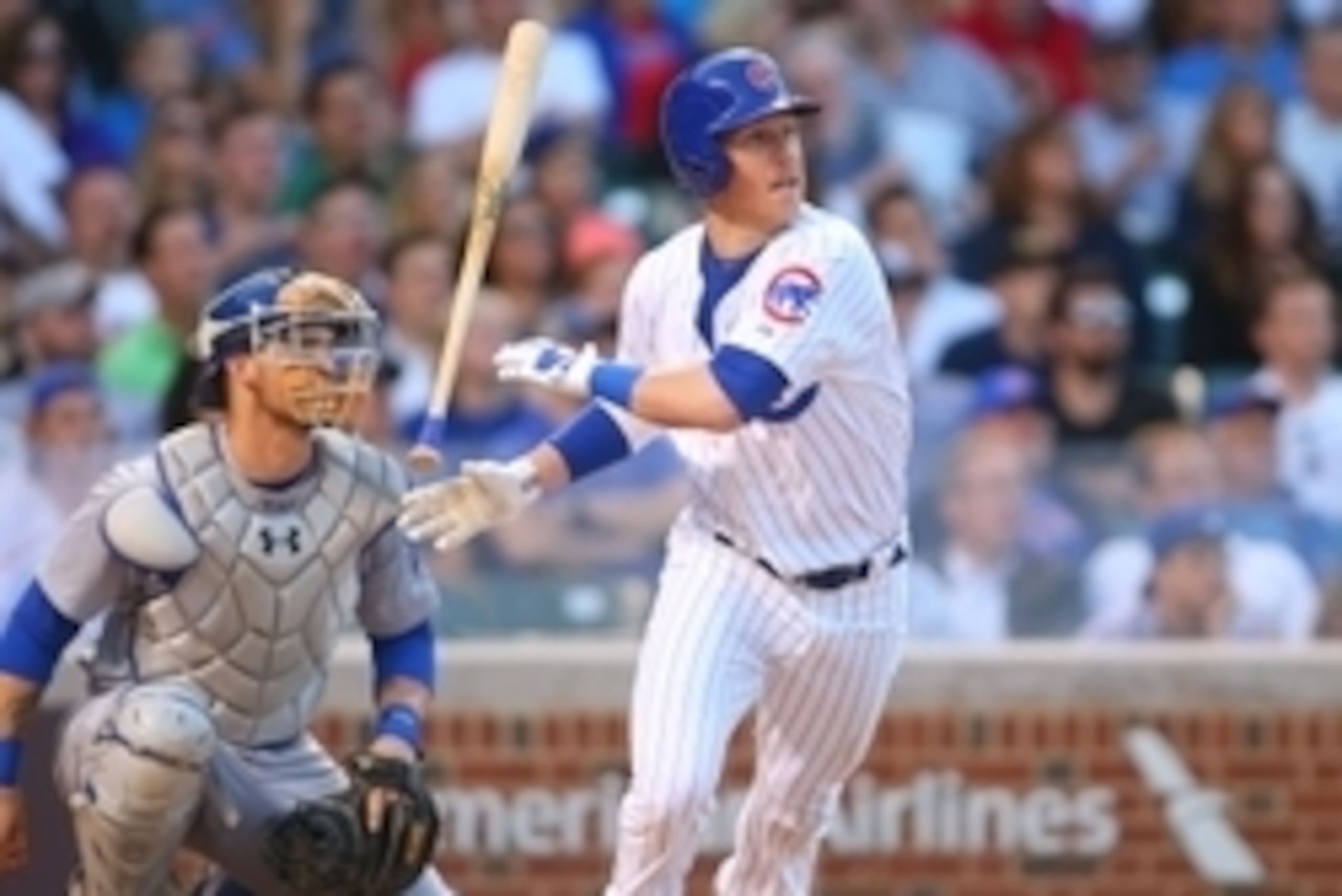 Jun 23, 2015; Chicago, IL, USA; Chicago Cubs left fielder Chris Coghlan (8) hits a double in the third inning against the Los Angeles Dodgers at Wrigley Field. Mandatory Credit: Caylor Arnold-USA TODAY Sports