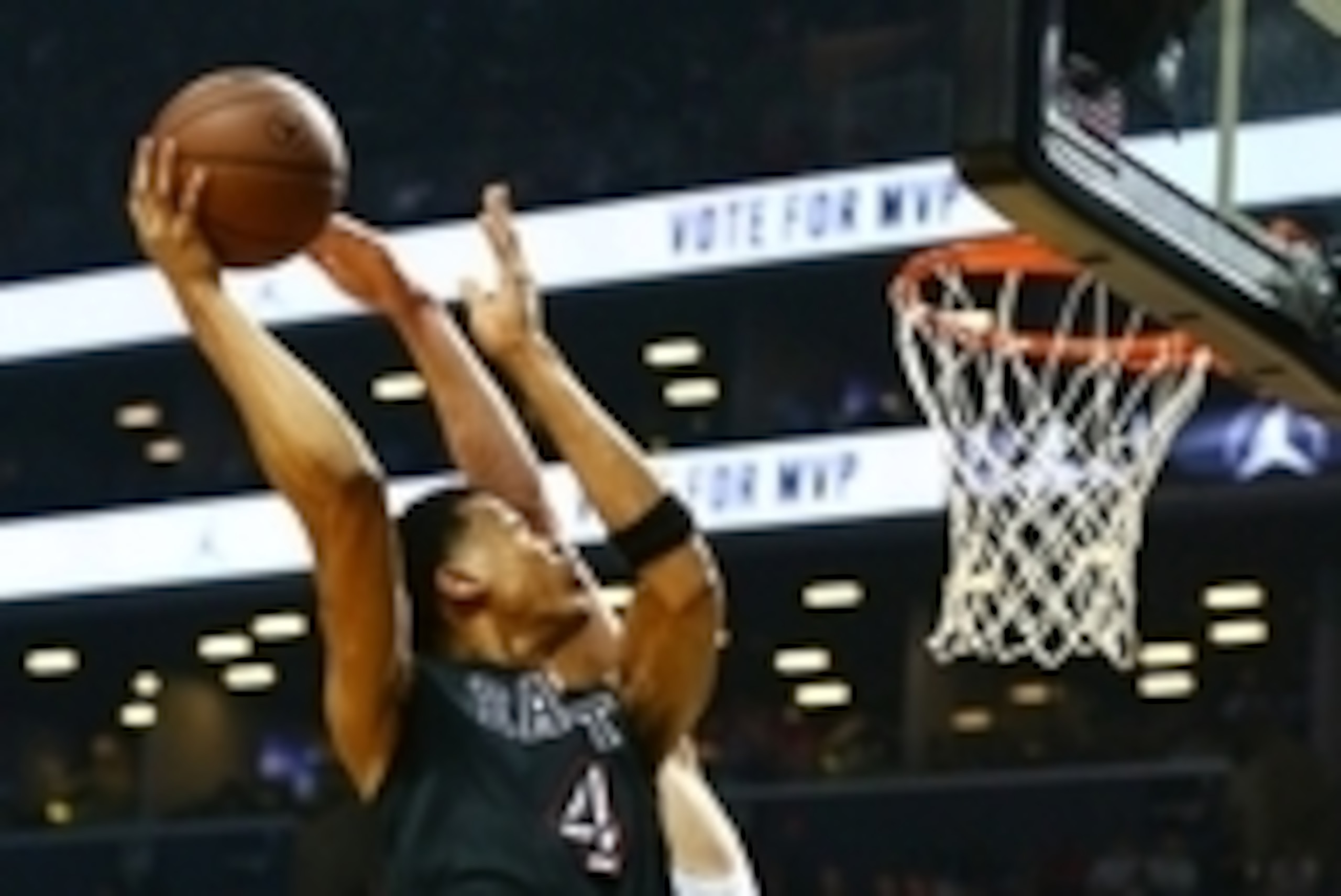 Apr 17, 2015; Brooklyn, NY, USA; East Team center Skal Labissiere (4) goes up for a shot over a West Team player in the second half during the Jordan Brand Classic at Barclays Center. The West defeated the East 118-116. Mandatory Credit: Andy Marlin-USA T