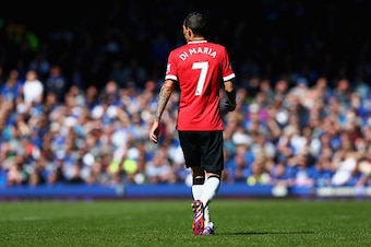 LIVERPOOL, ENGLAND - APRIL 26:  Angel Di Maria of Manchester United in action during the Barclays Premier League match between Everton and Manchester United at Goodison Park on April 26, 2015 in Liverpool, England.  (Photo by Clive Brunskill/Getty Images)