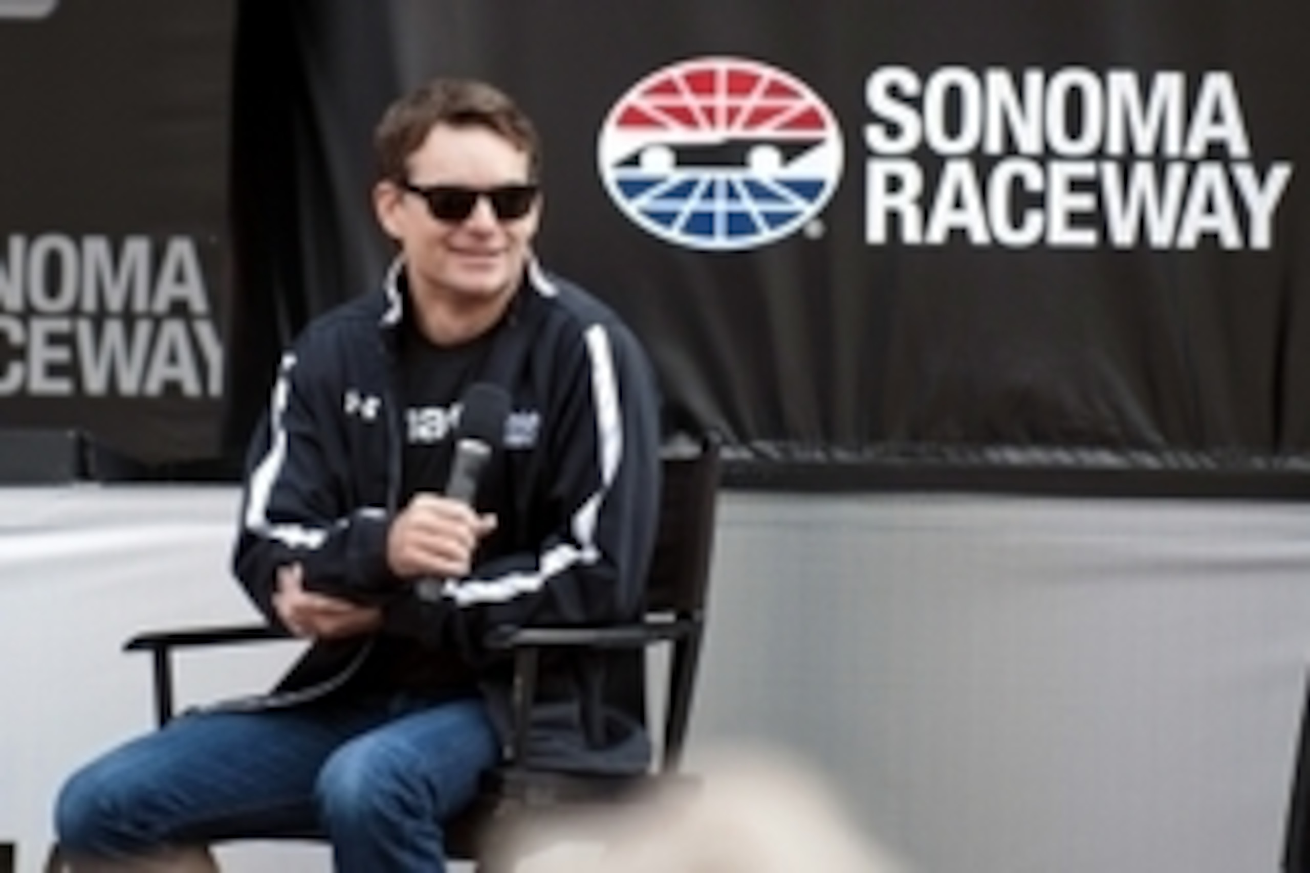 Jun 27, 2015; Sonoma, CA, USA; Sprint Cup Series driver Jeff Gordon (24) answers questions from fans before qualifying for the Toyota/Save Mart 350 at Sonoma Raceway. Mandatory Credit: Ed Szczepanski-USA TODAY Sports Jun 27, 2015; Sonoma, CA, USA; Sprint Cup Series driver Jeff Gordon (24) answers questions from fans before qualifying for the Toyota/Save Mart 350 at Sonoma Raceway. Mandatory Credit: Ed Szczepanski-USA TODAY Sports