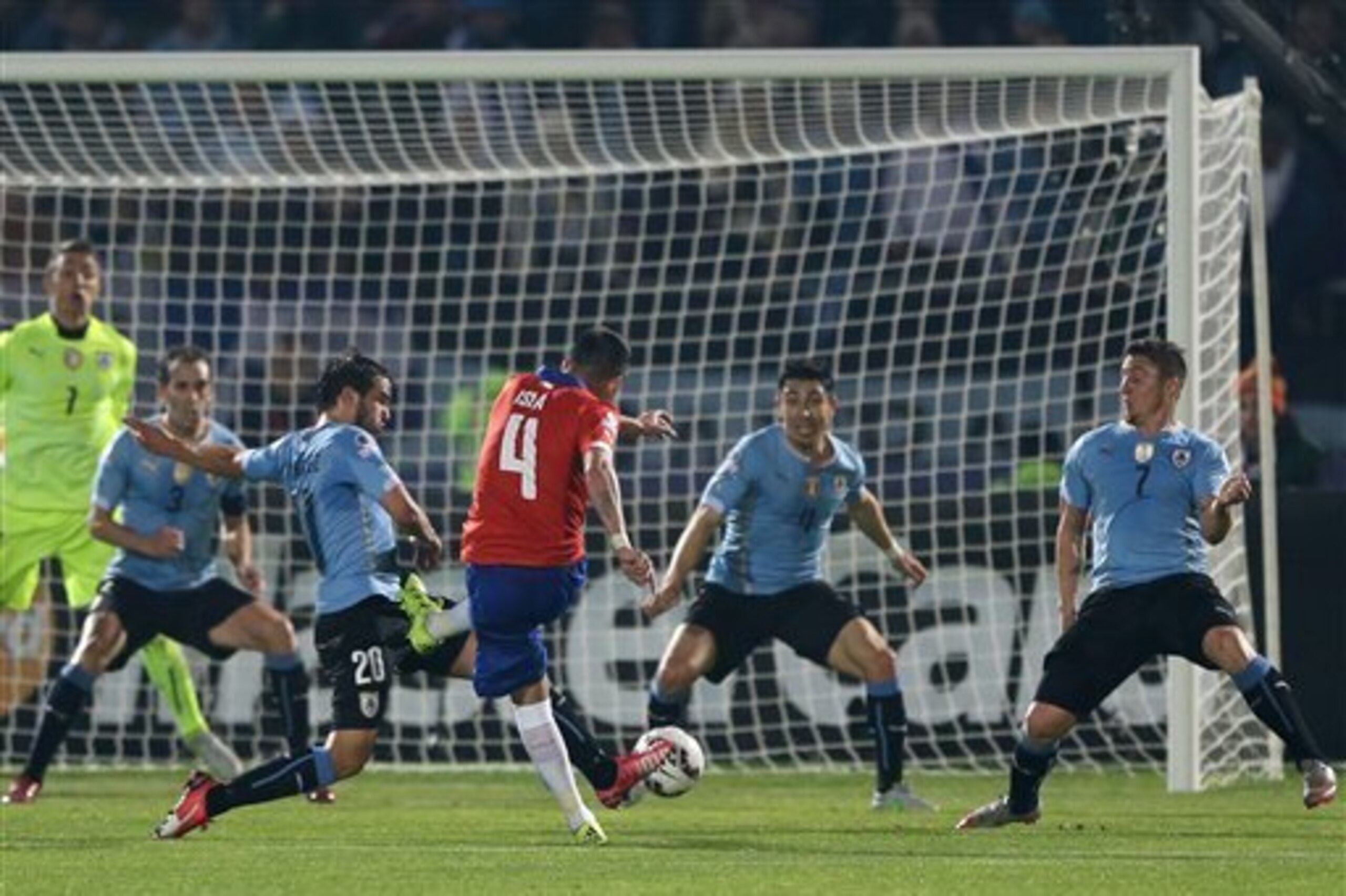 Chile were made to battle hard for their win over Uruguay.