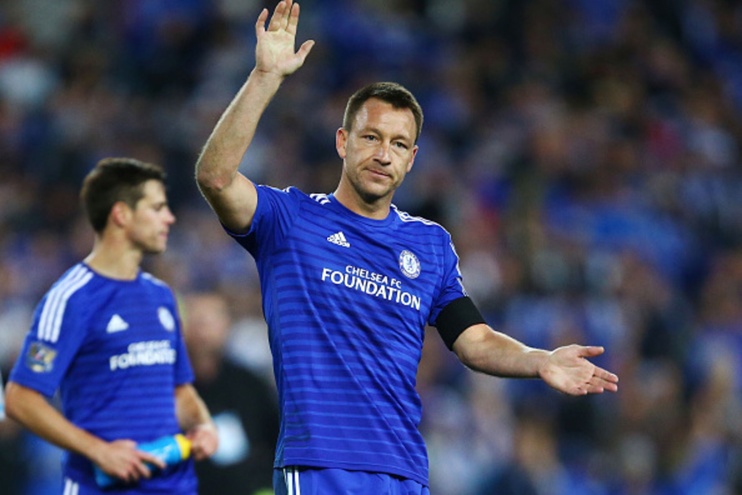 SYDNEY, AUSTRALIA - JUNE 02:  Chelsea captain John Terry acknowledges fans after the international friendly match between Sydney FC and Chelsea FC at ANZ Stadium on June 2, 2015 in Sydney, Australia.  (Photo by Matt King/Getty Images)