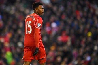LIVERPOOL, ENGLAND - JANUARY 31:  Daniel Sturridge of Liverpool looks on during the Barclays Premier League match between Liverpool and West Ham United at Anfield on January 31, 2015 in Liverpool, England.  (Photo by Shaun Botterill/Getty Images)