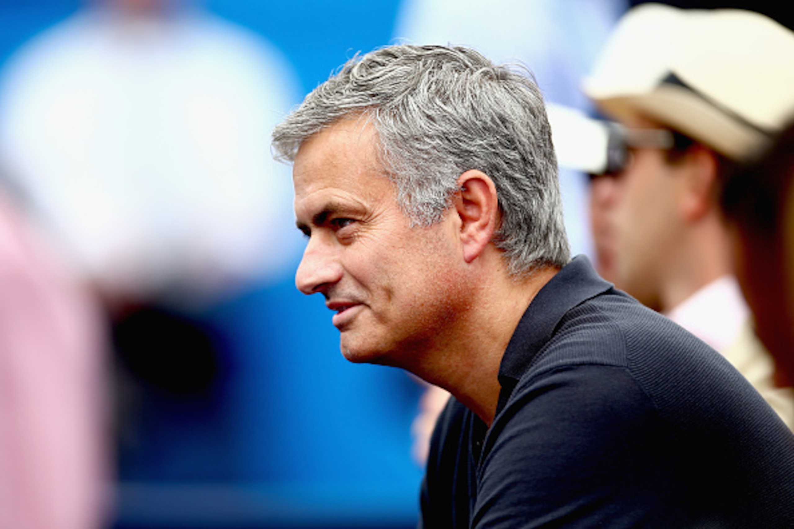 LONDON, ENGLAND - JUNE 16:  Chelsea manager Jose Mourinho watches the match between Rafael Nadal of Spain and Alexandr Dolgopolov of Ukraine during day two of the Aegon Championships at Queen's Club on June 16, 2015 in London, England.  (Photo by Jordan M