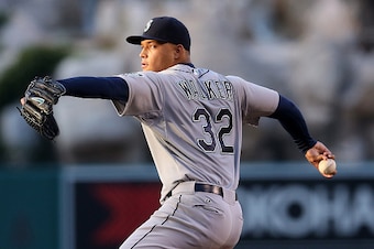 ANAHEIM, CA - JUNE 26: Taijuan Walker #32 of  the Seattle Mariners throws a pitch against the Los Angeles Angels of Anaheim at Angel Stadium of Anaheim on June 26, 2015 in Anaheim, California.  (Photo by Stephen Dunn/Getty Images)